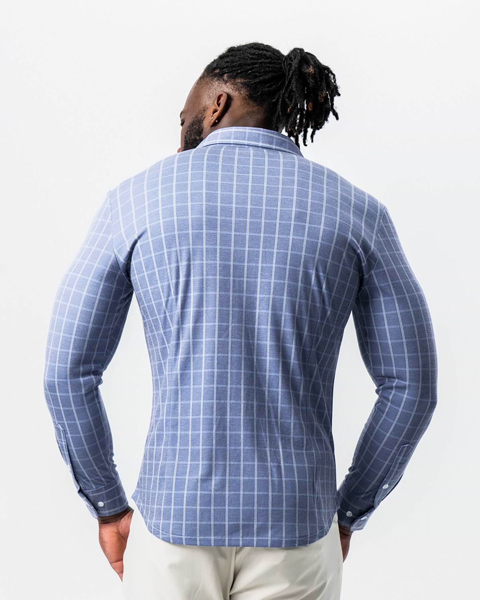 "The Davy" Navy, Light Blue, and Cream Button Down