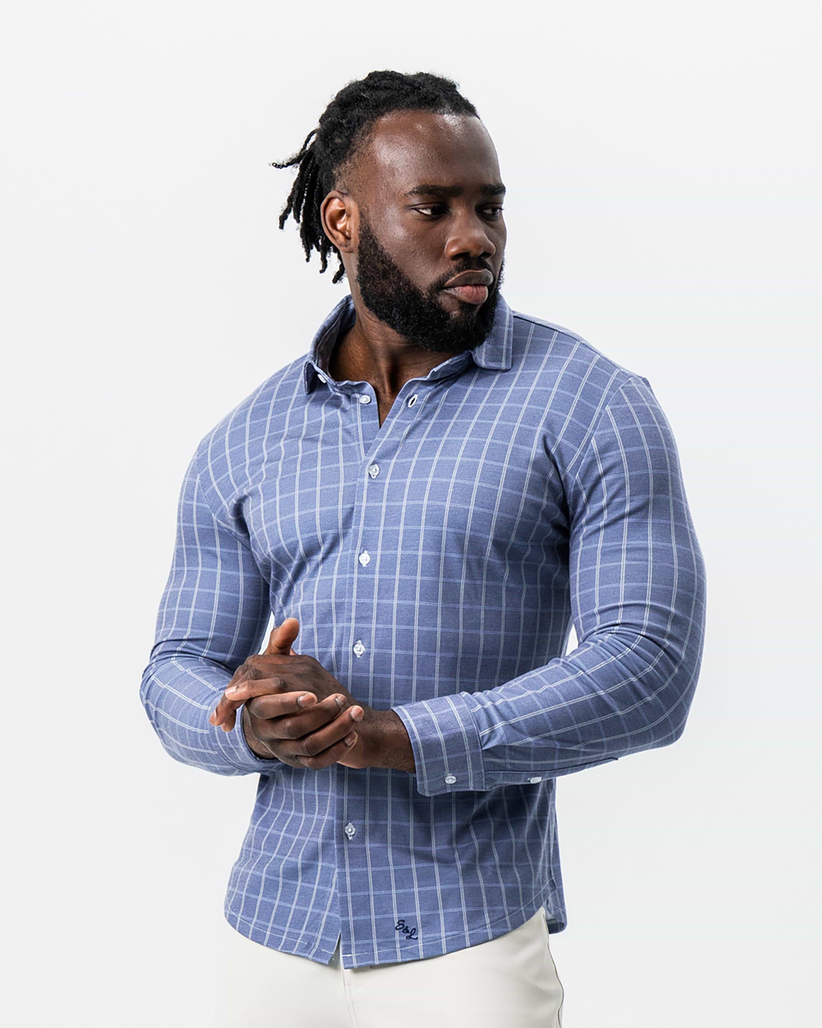 "The Davy" Navy, Light Blue, and Cream Button Down