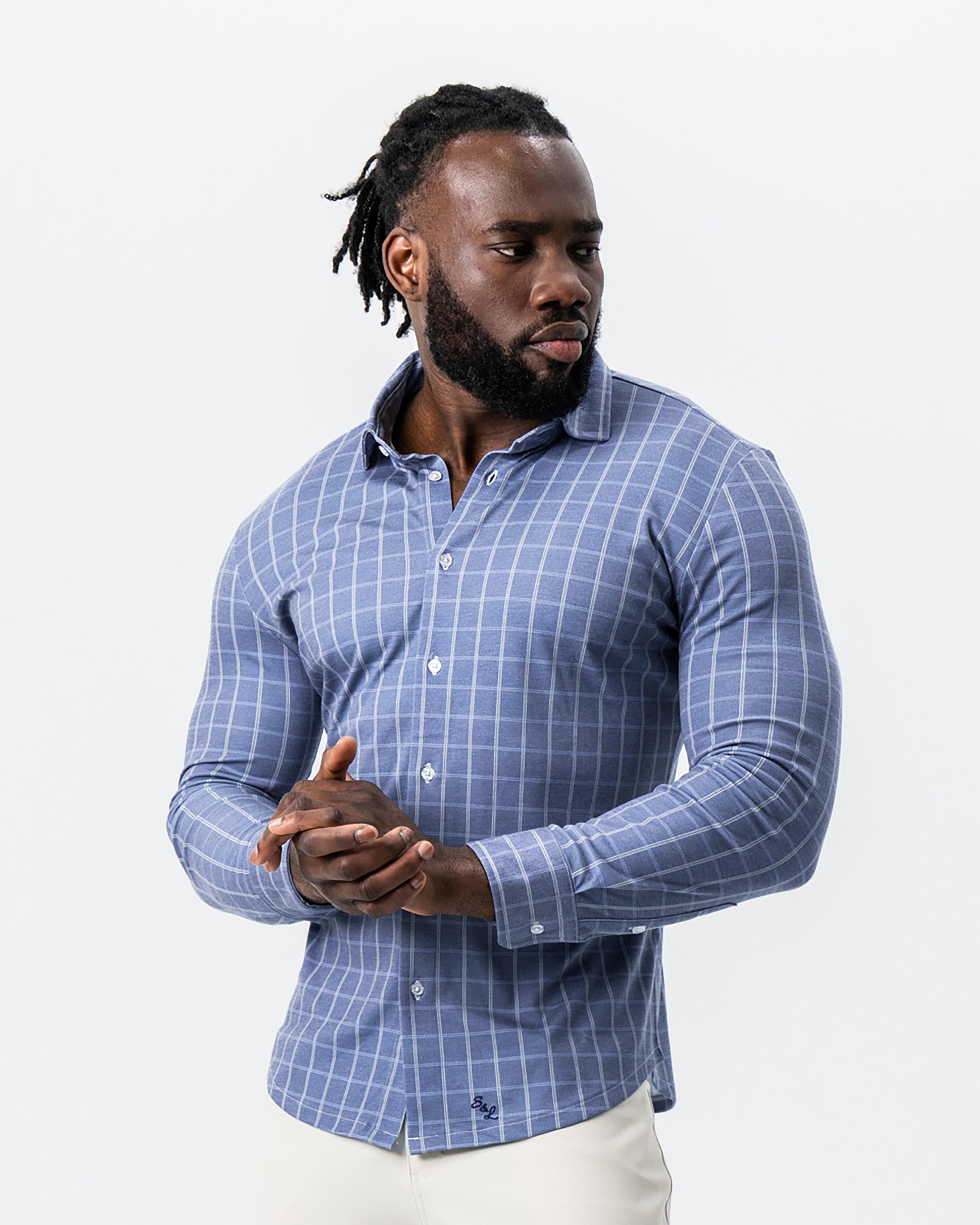 "The Davy" Navy, Light Blue, and Cream Button Down