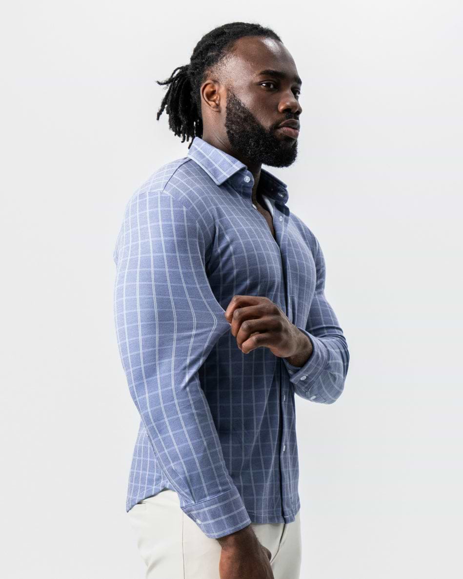 "The Davy" Navy, Light Blue, and Cream Button Down