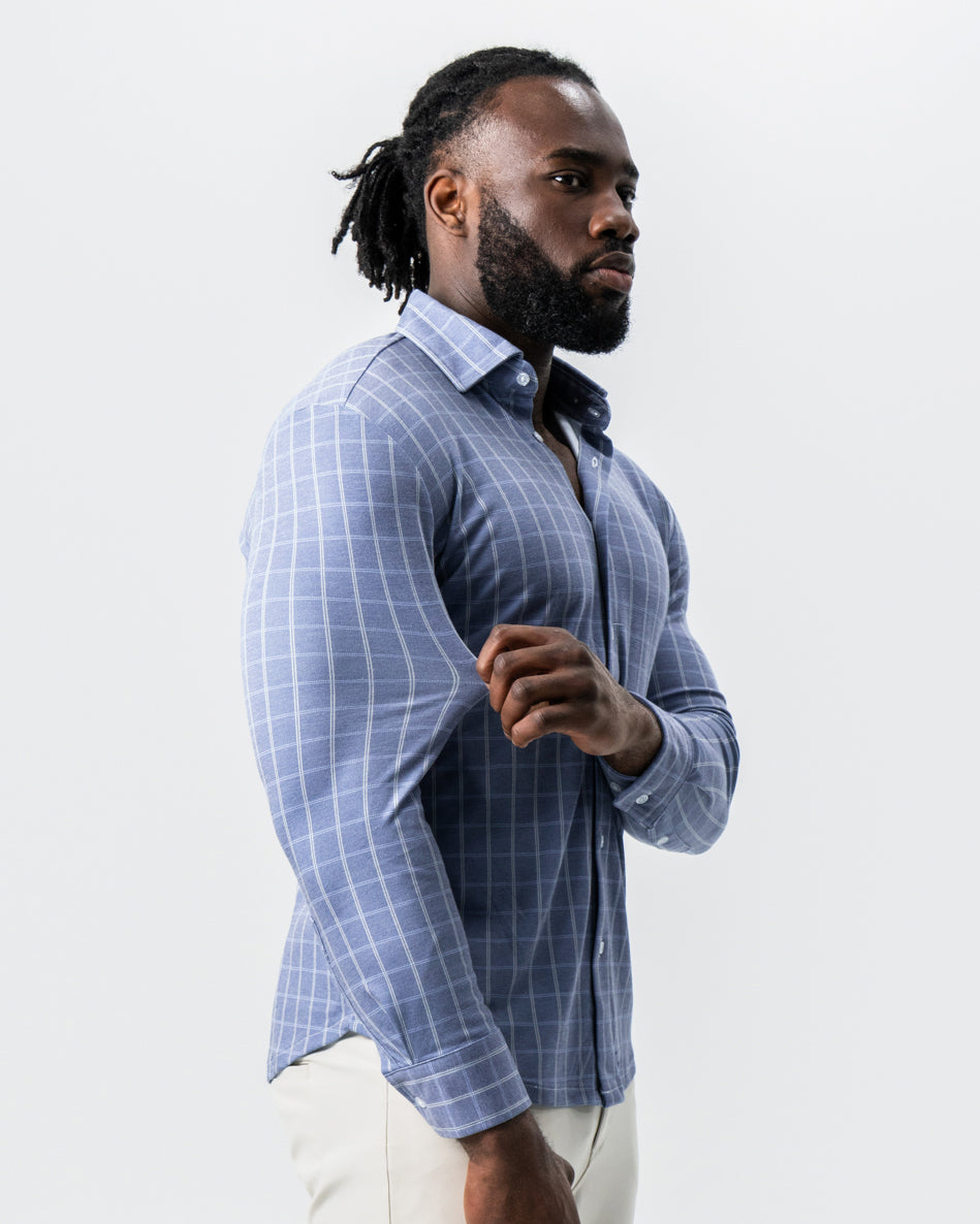 "The Davy" Navy, Light Blue, and Cream Button Down