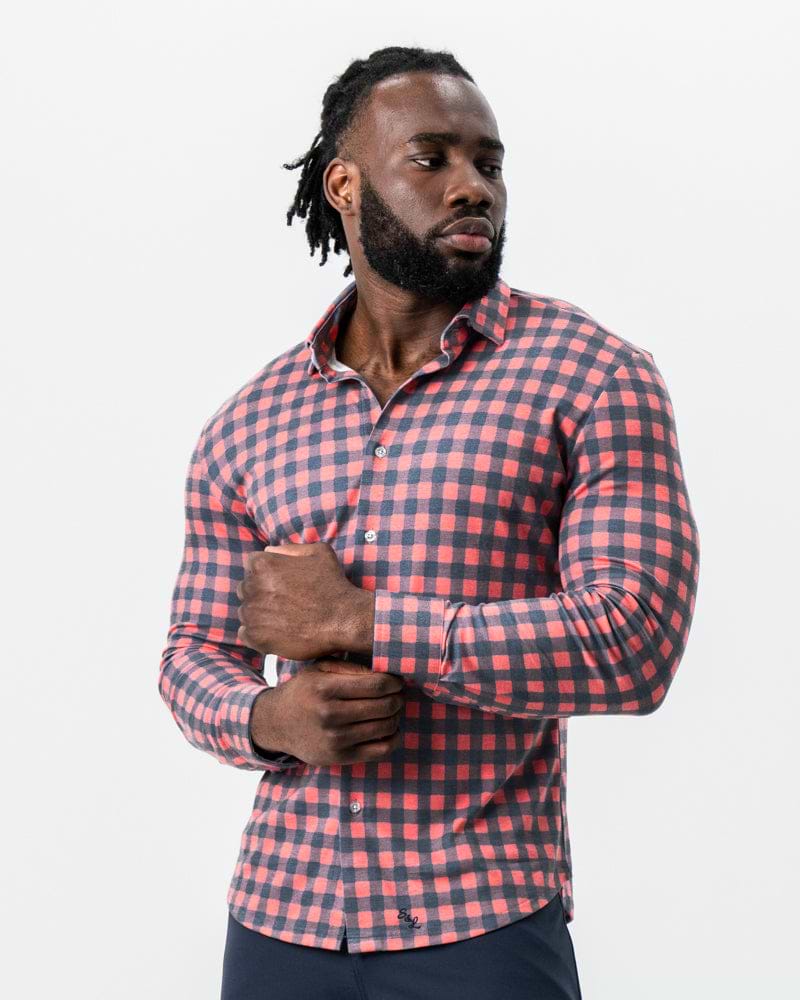 "The Filson" Red & Navy Big Check Button Down