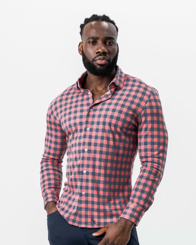 "The Filson" Red & Navy Big Check Button Down