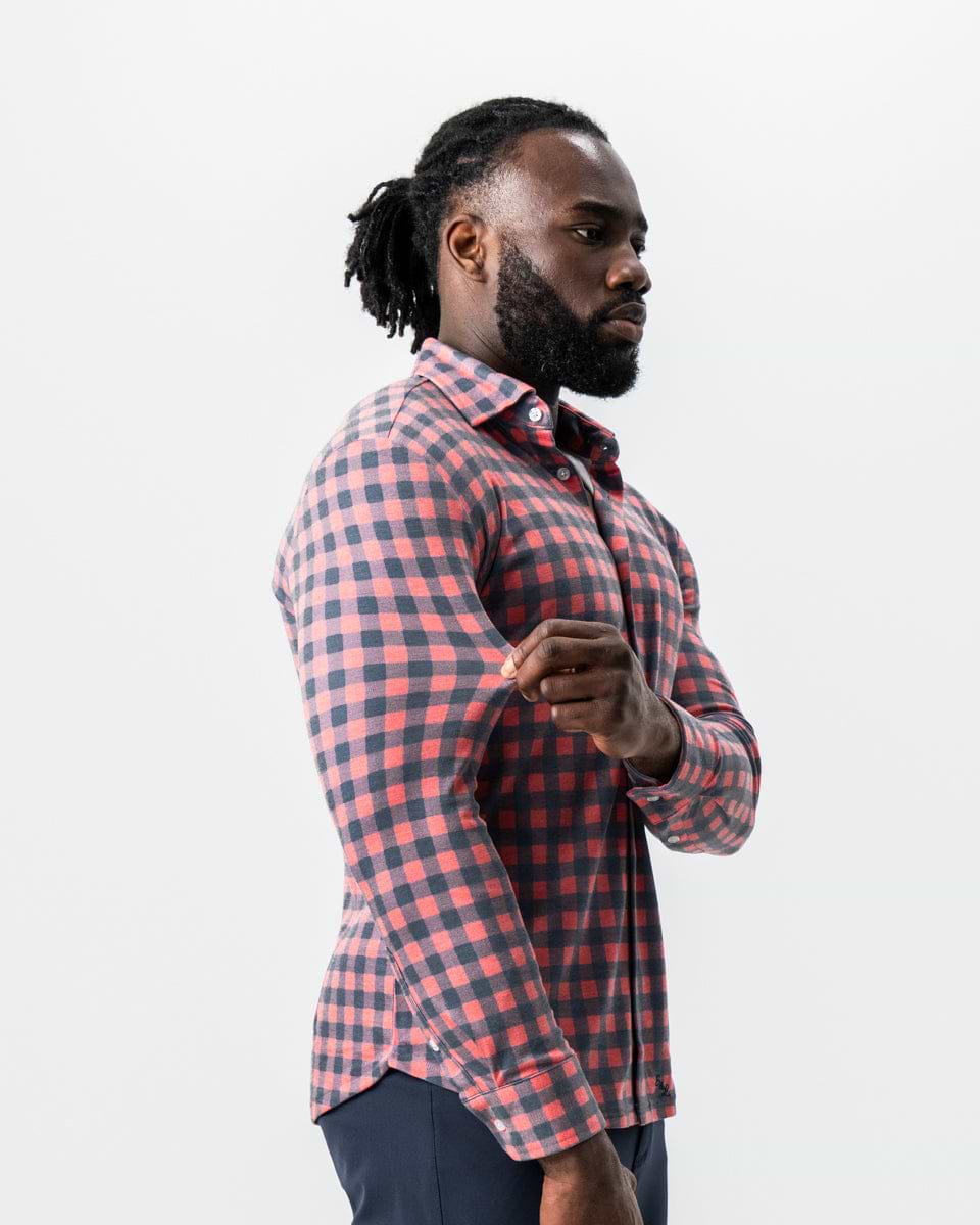"The Filson" Red & Navy Big Check Button Down