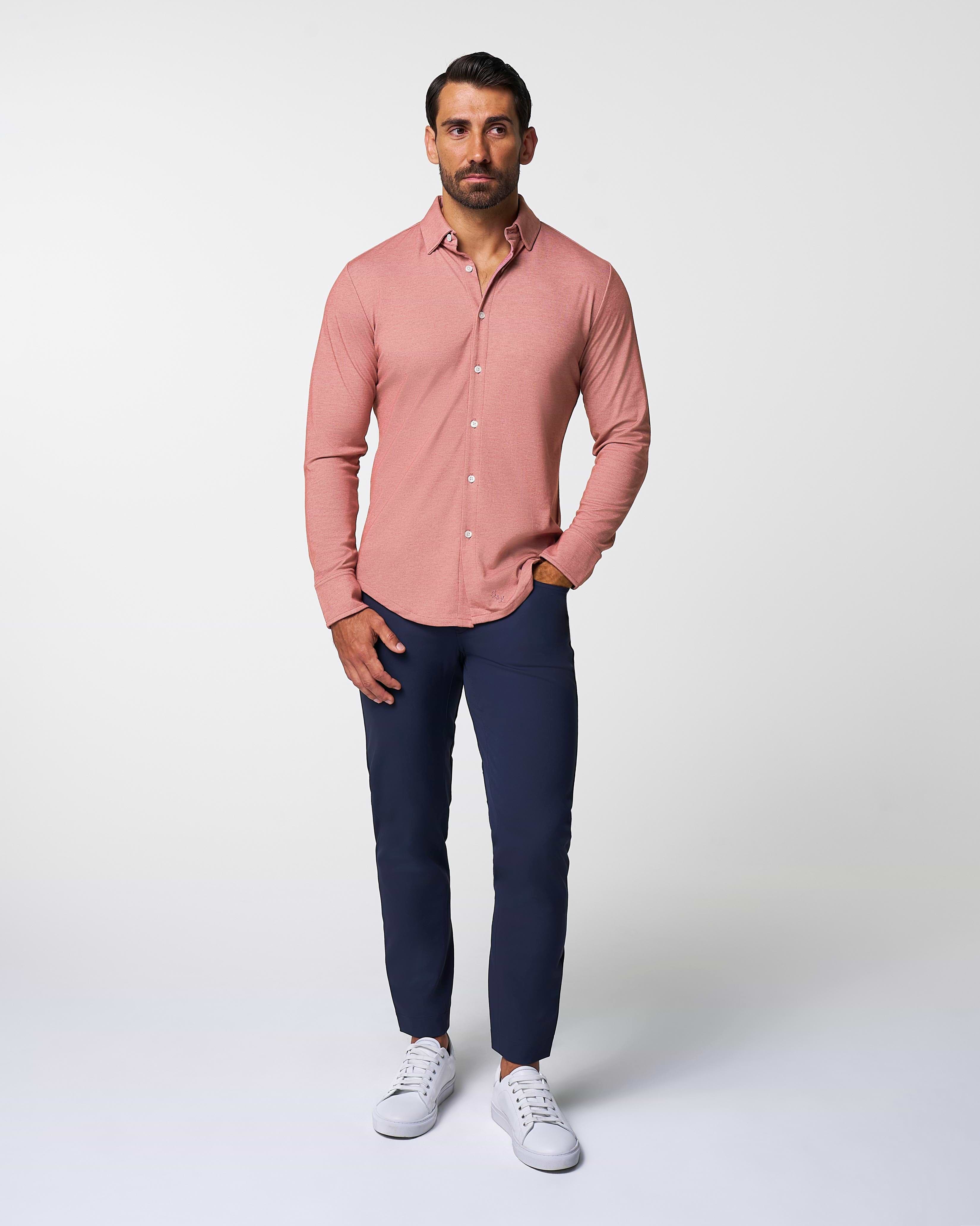 "The Jace" Maroon Pique Button Down