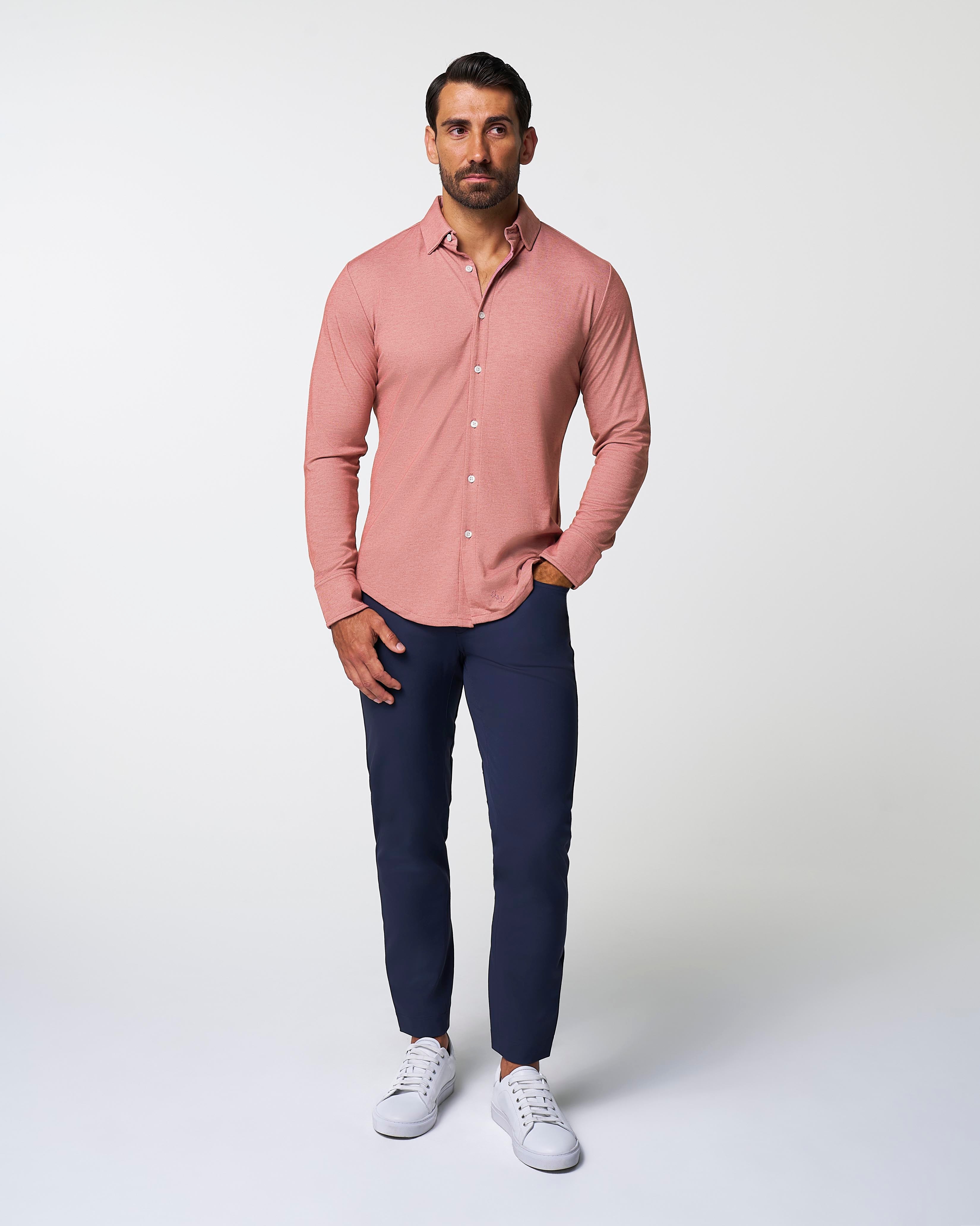 "The Jace" Maroon Pique Button Down