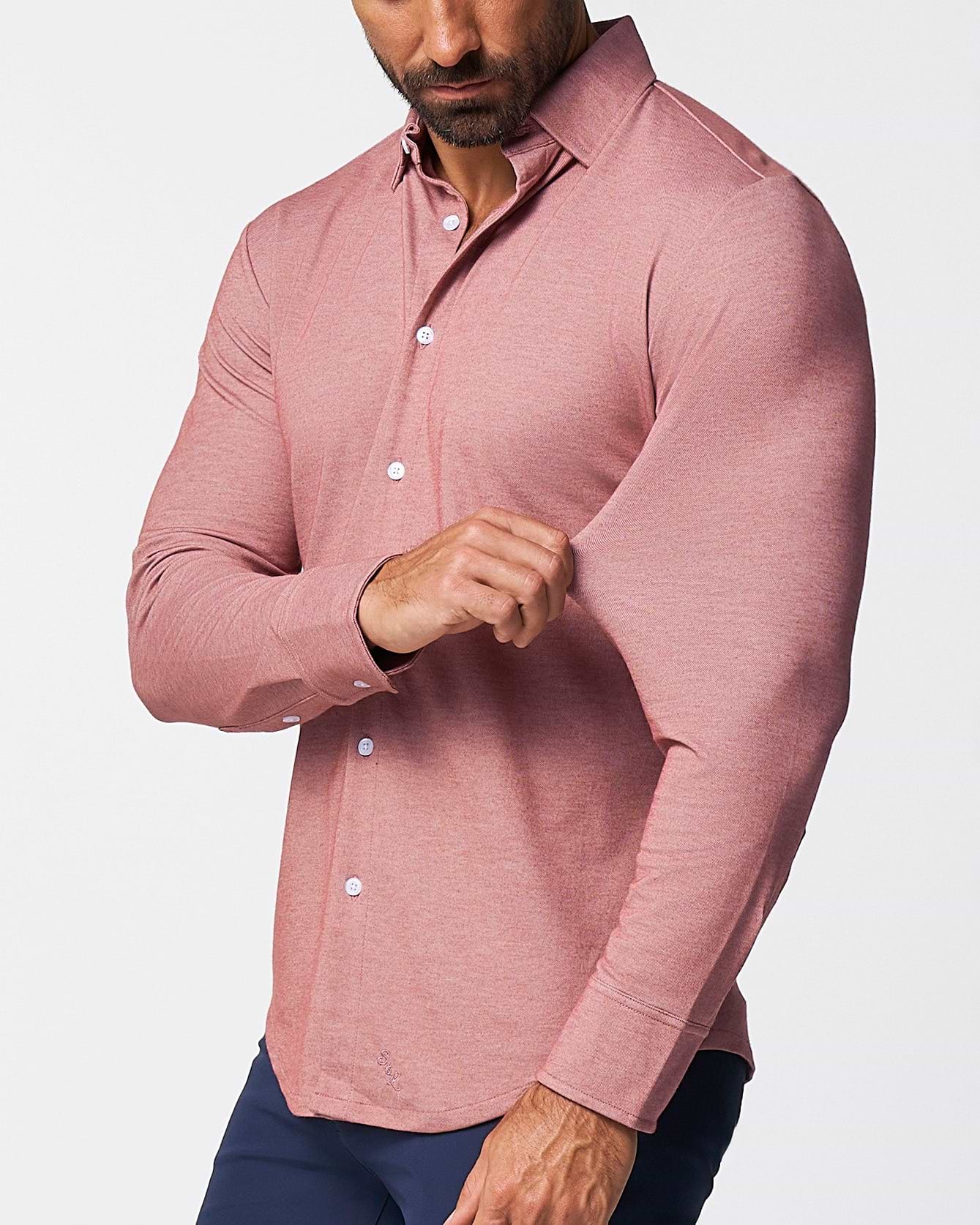 "The Jace" Maroon Pique Button Down