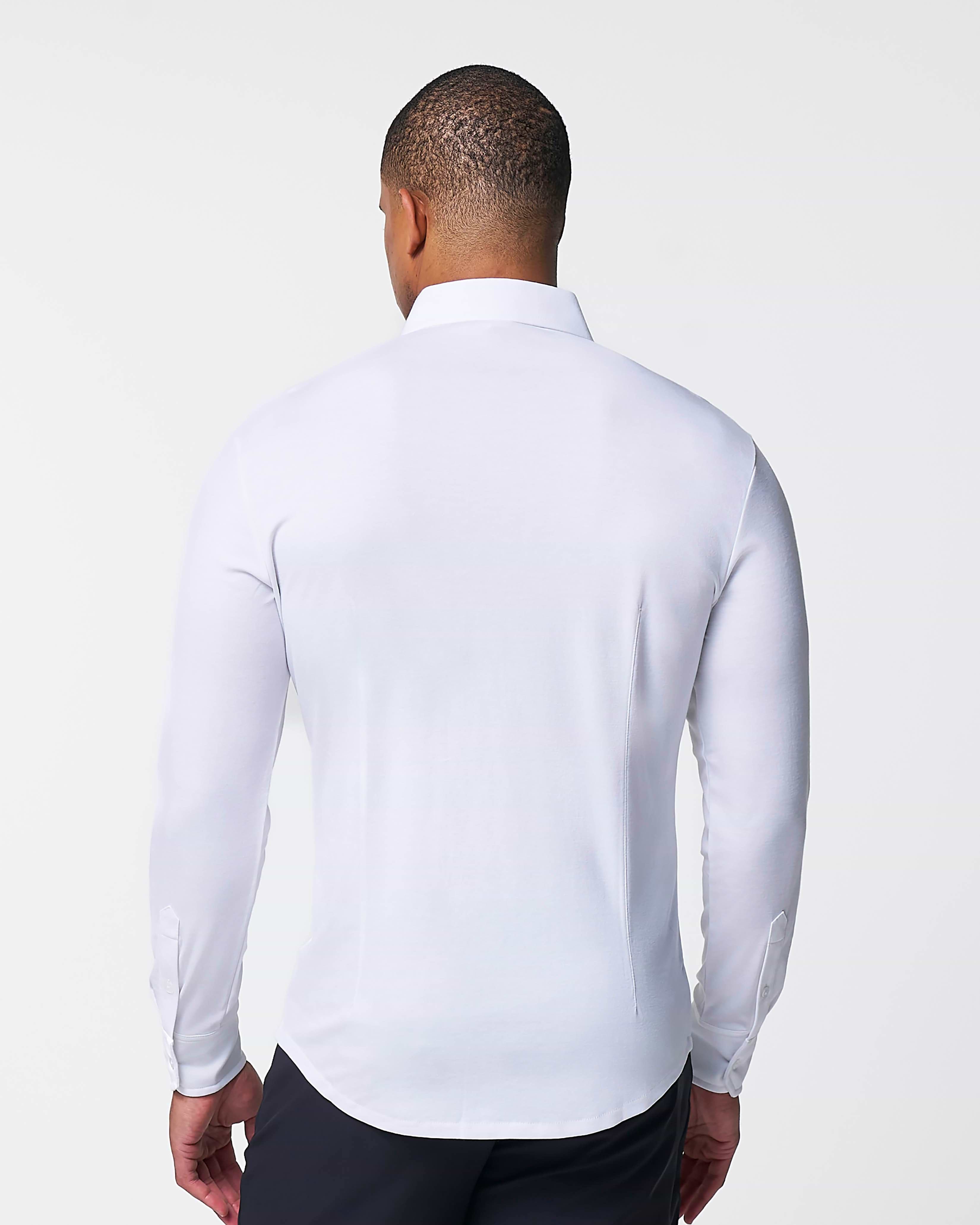 "The Mark" White Pique Button Down