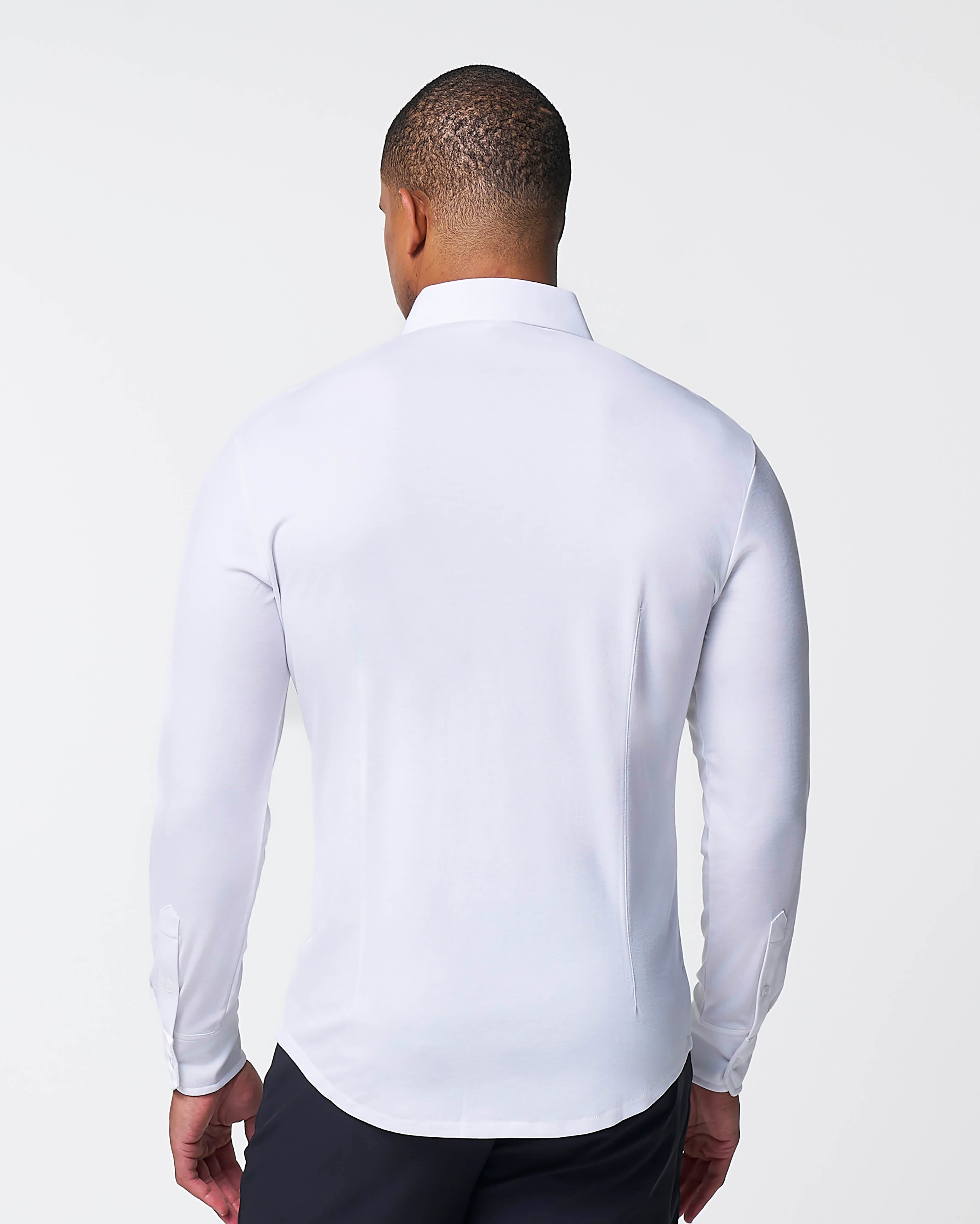 "The Mark" White Pique Button Down