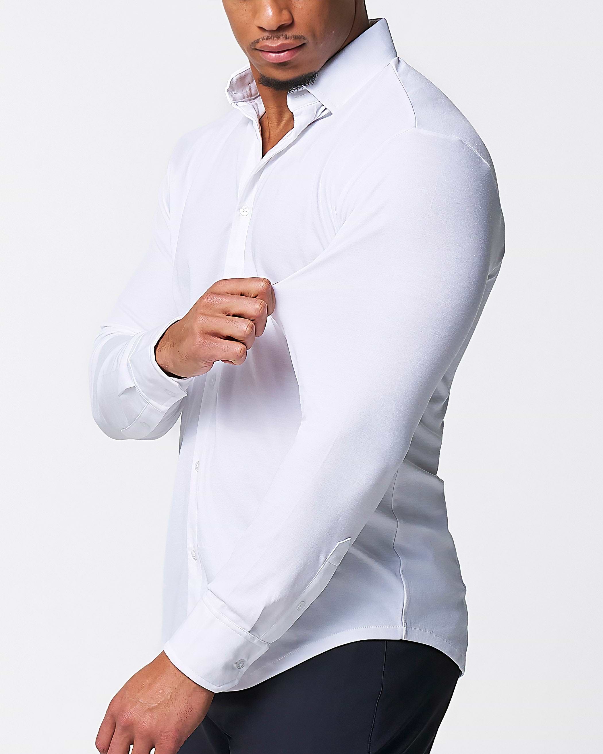 "The Mark" White Pique Button Down