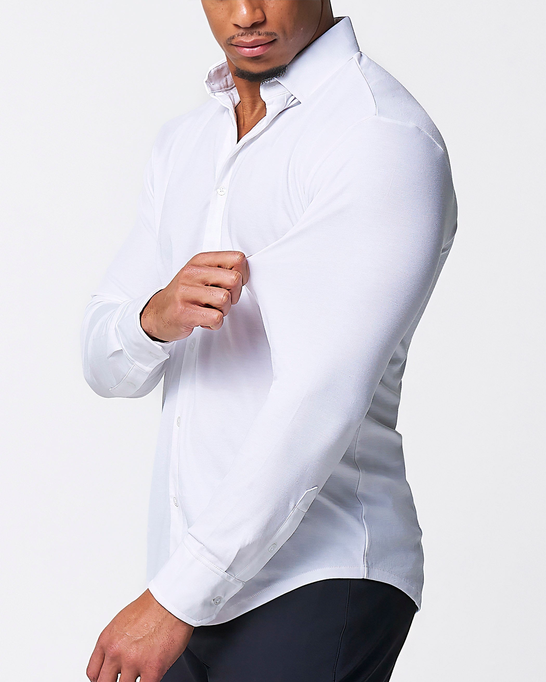"The Mark" White Pique Button Down