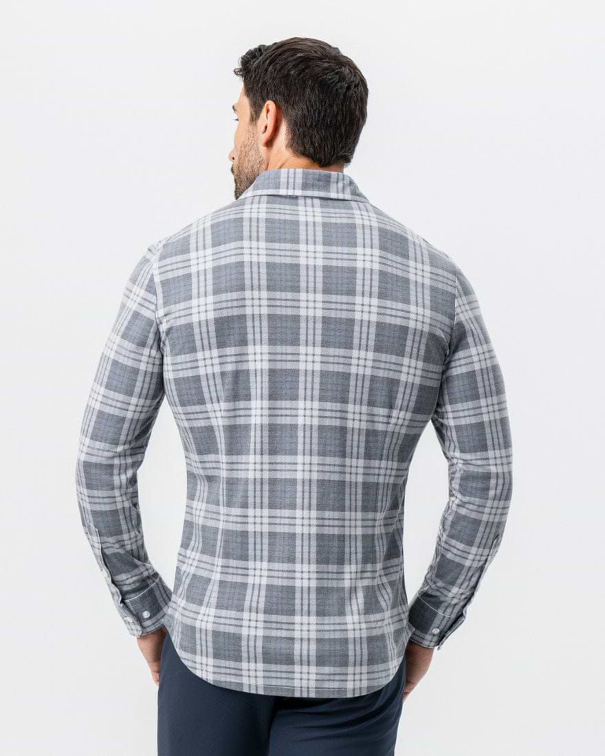 "The Warner" Grey and White Windowpane Button Down