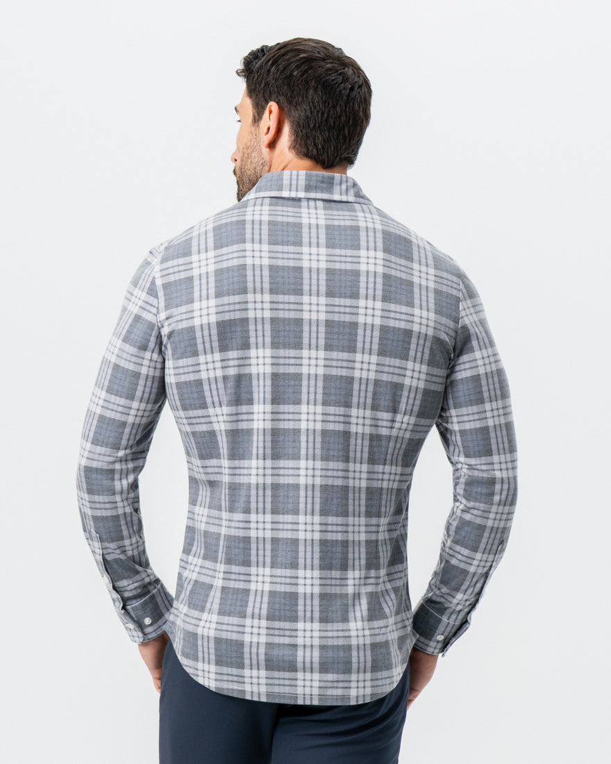 "The Warner" Grey and White Windowpane Button Down