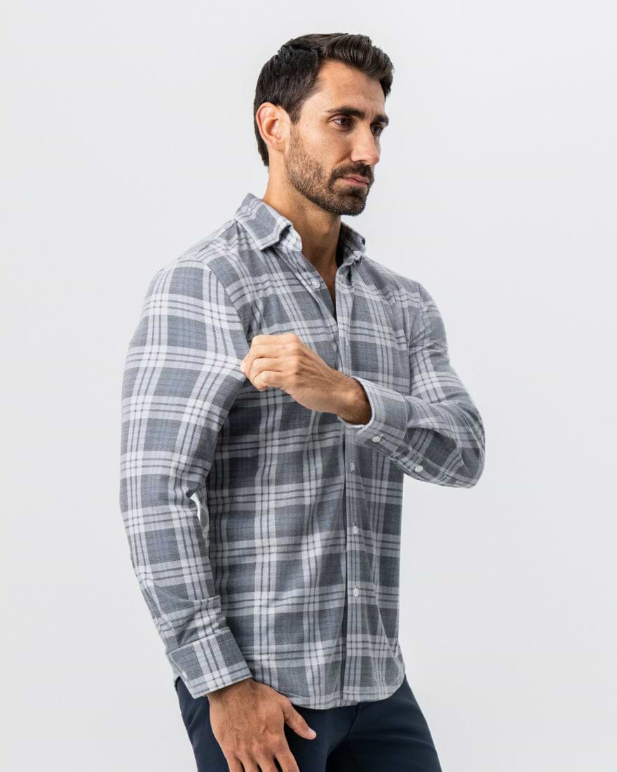 "The Warner" Grey and White Windowpane Button Down