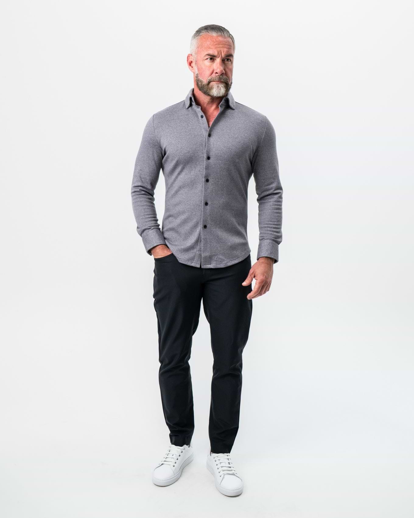 "The Onyx" Charcoal Button Down