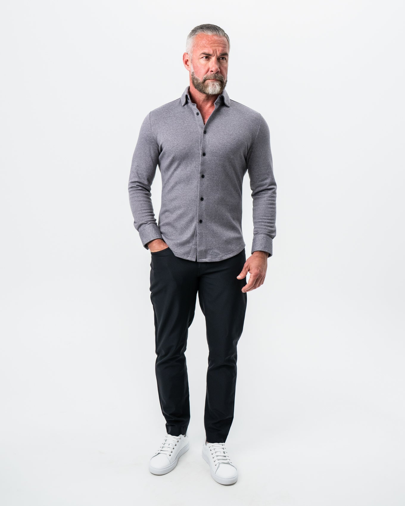 "The Onyx" Charcoal Button Down