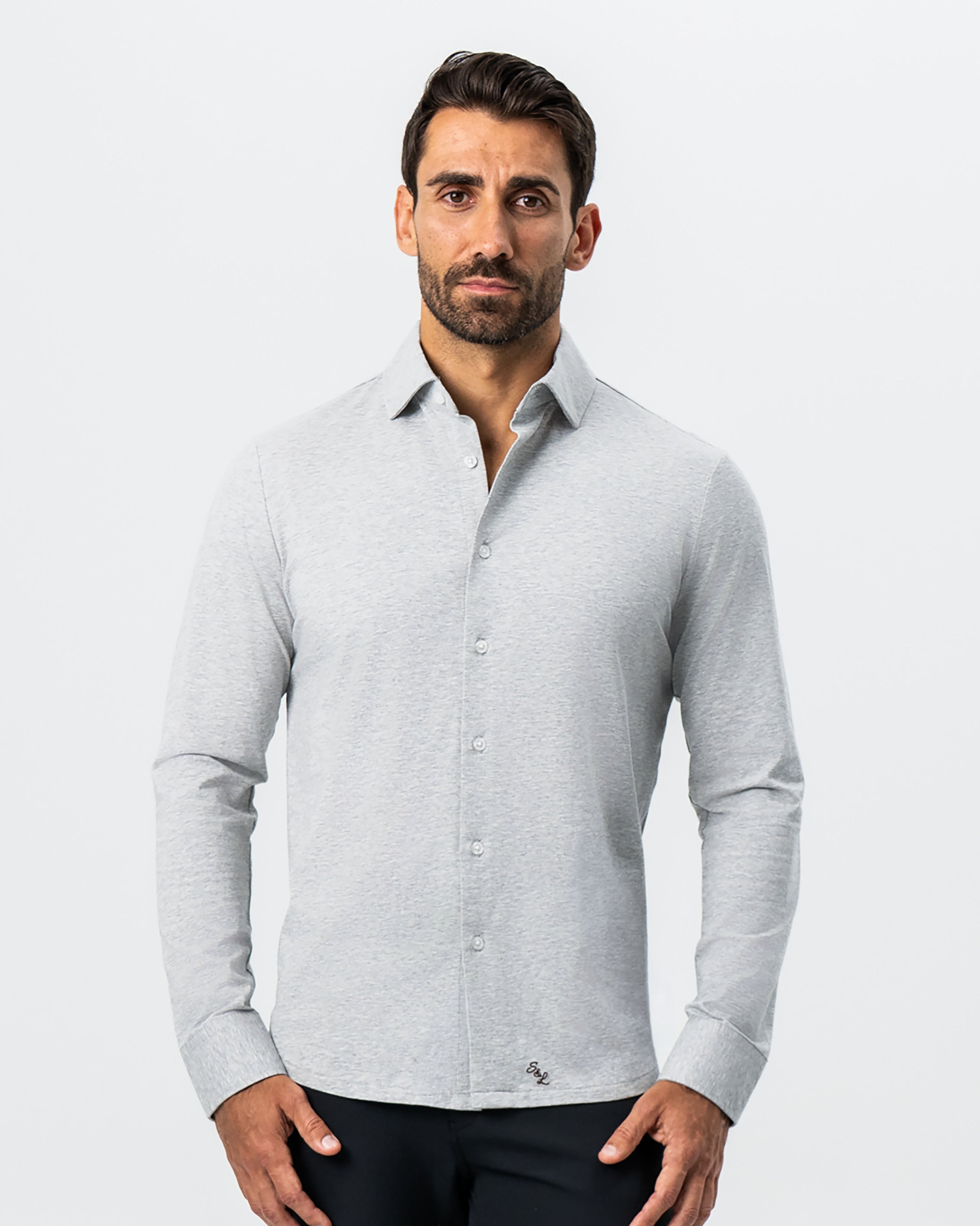 "The Fowler" Grey Button Down