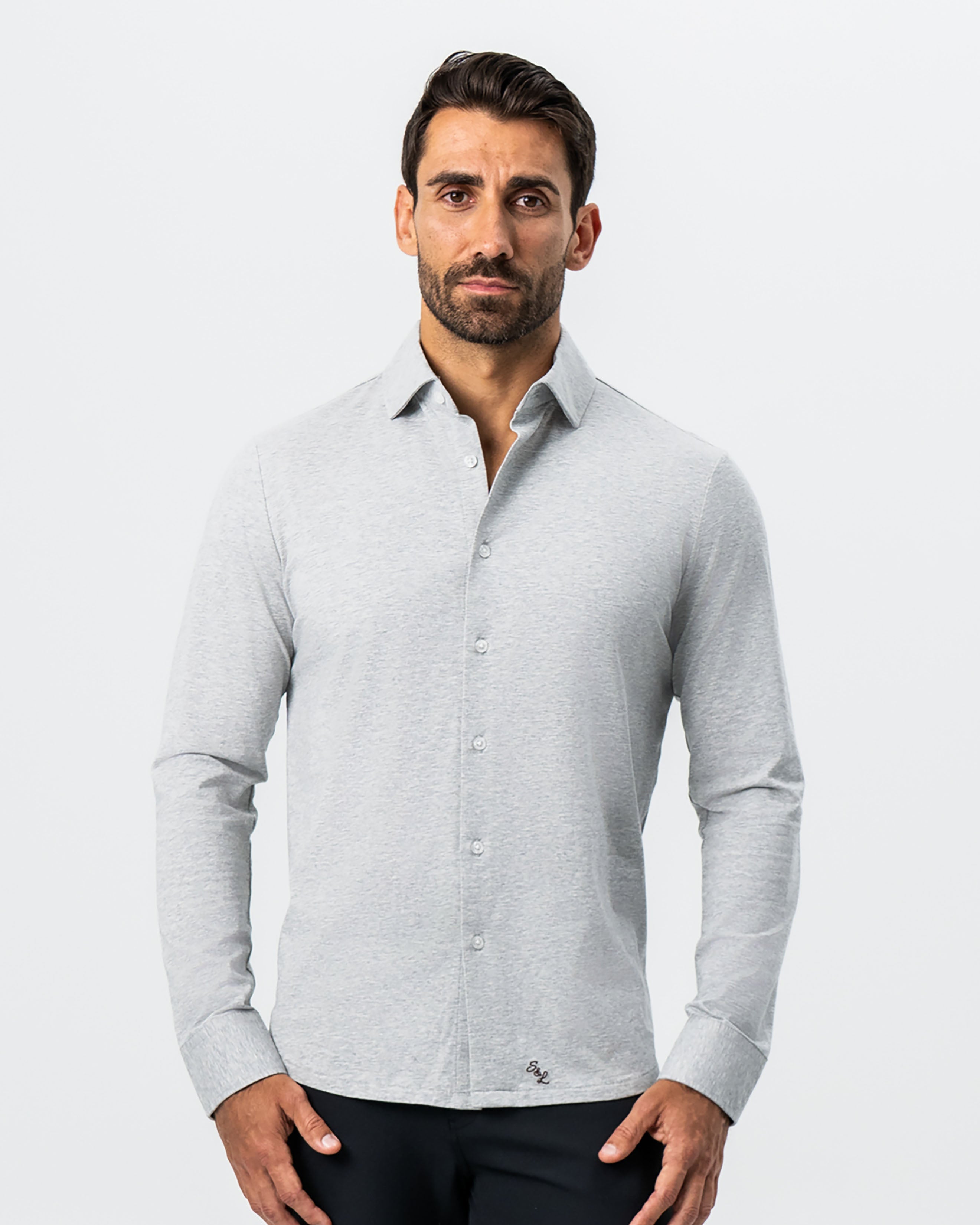 "The Fowler" Grey Button Down