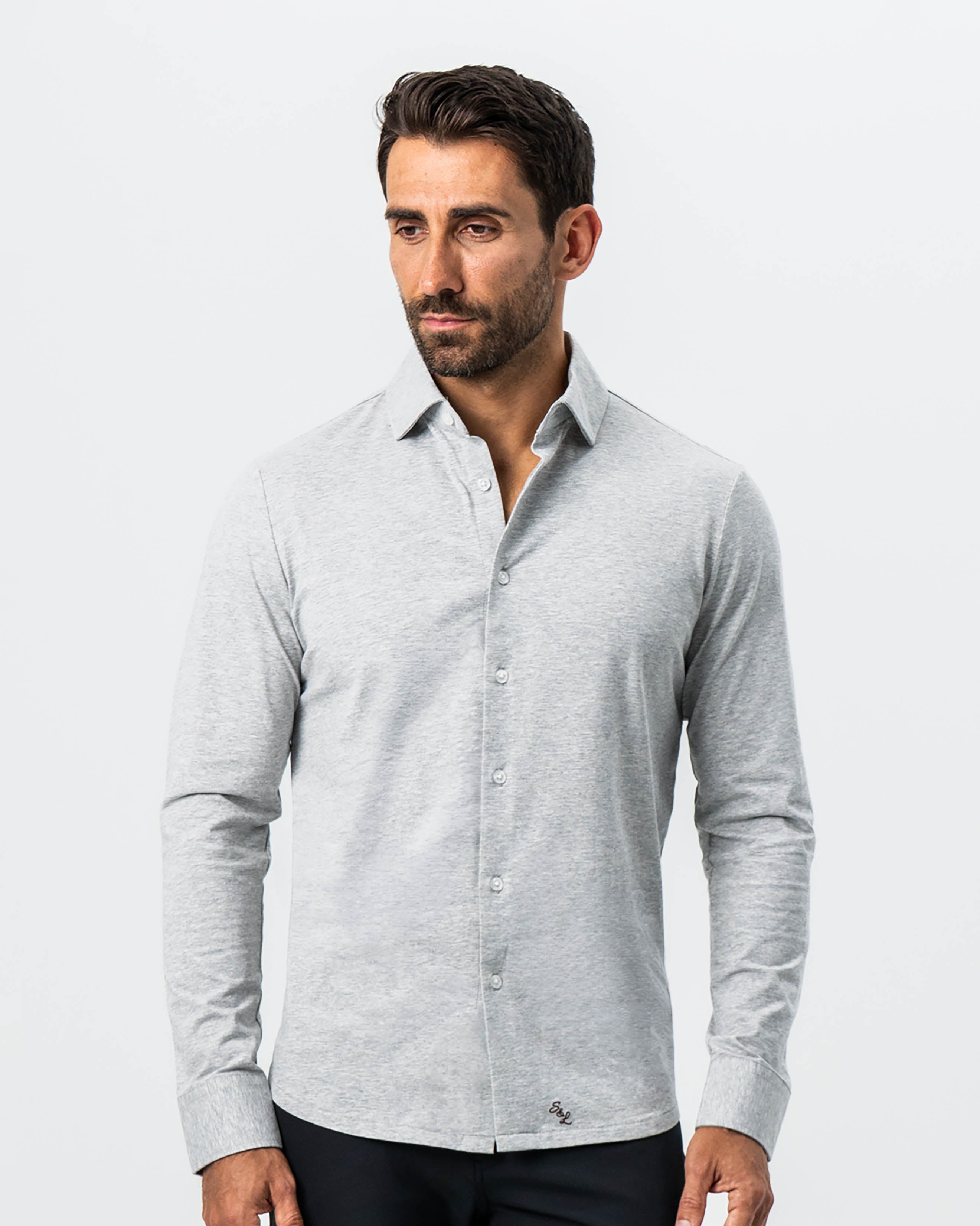 "The Fowler" Grey Button Down