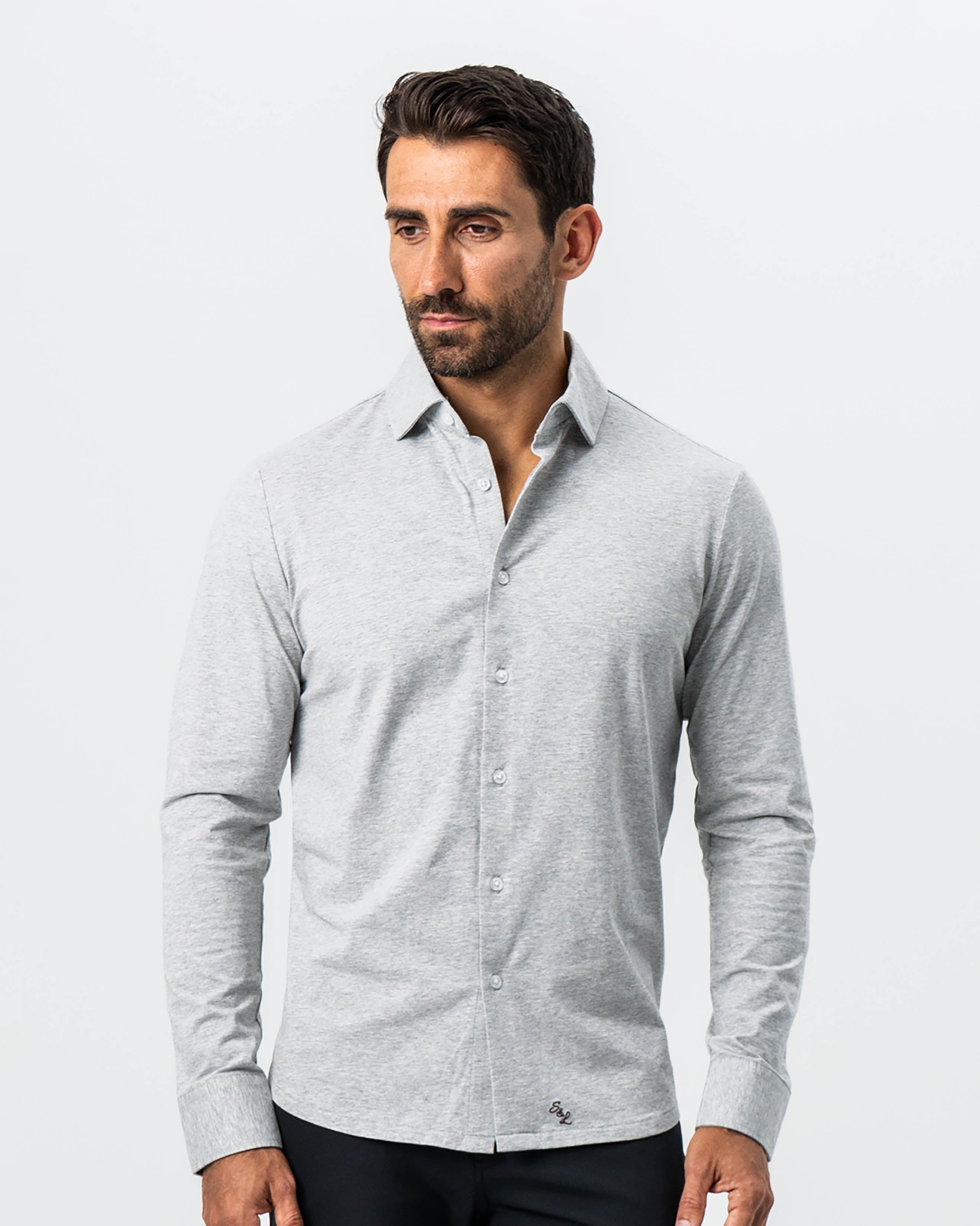 "The Fowler" Grey Button Down