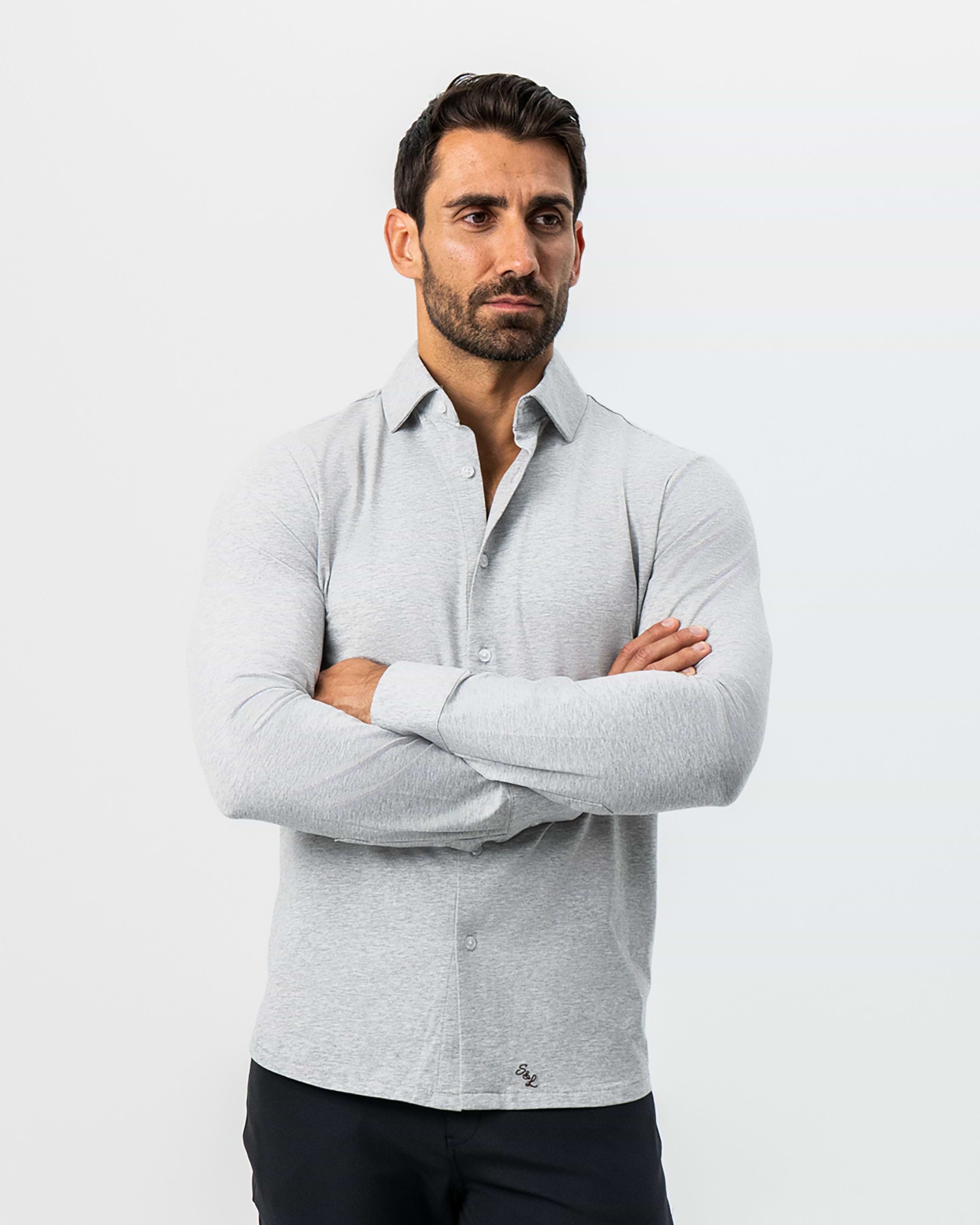 "The Fowler" Grey Button Down