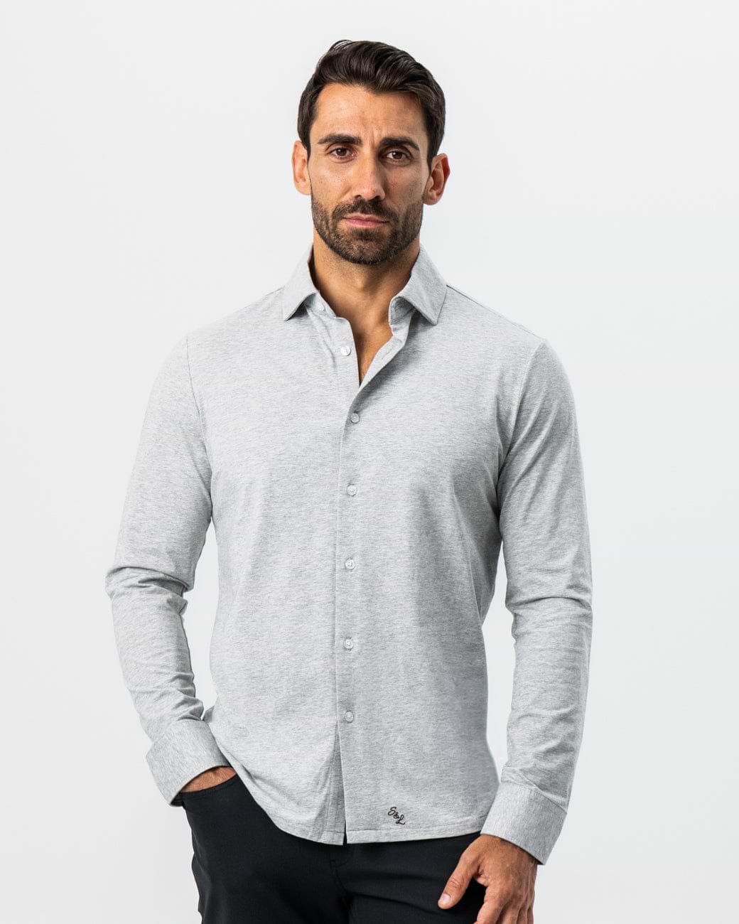 "The Fowler" Grey Button Down