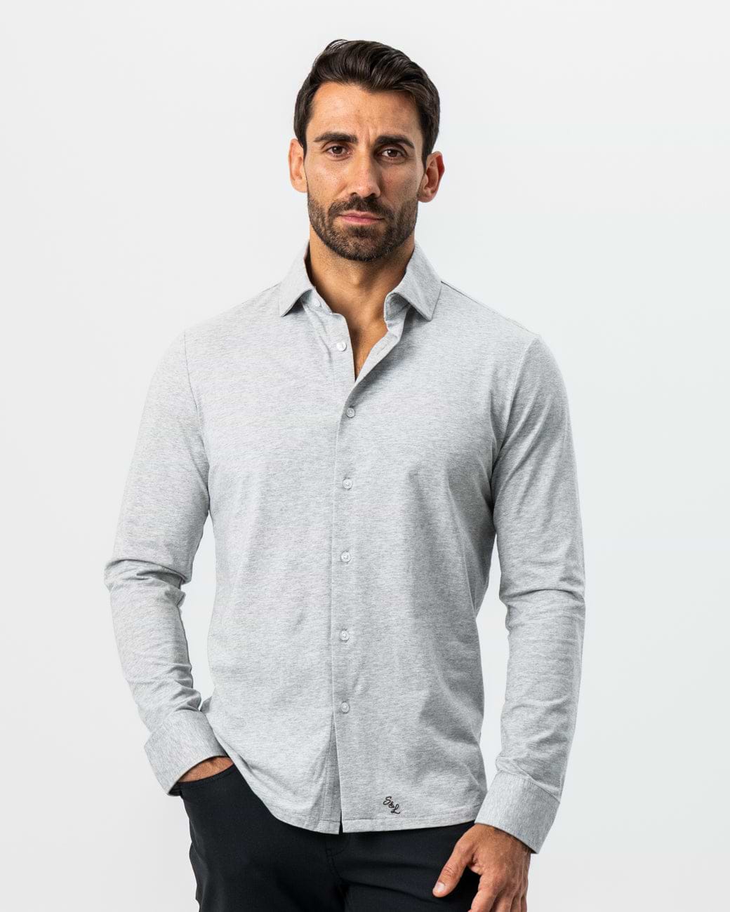 "The Fowler" Grey Button Down