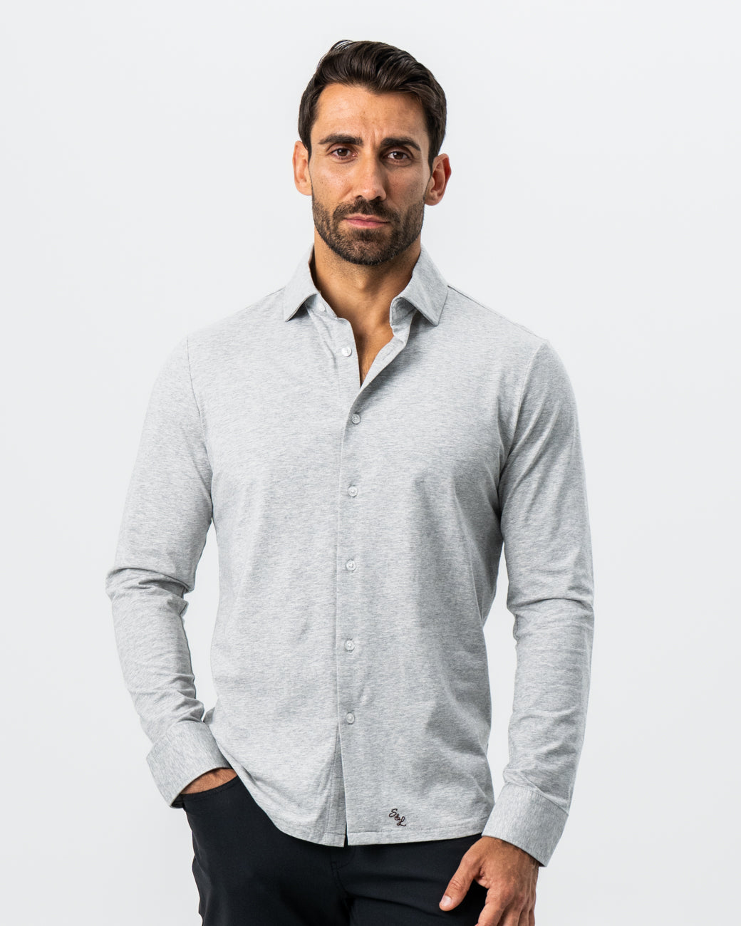 "The Fowler" Grey Button Down