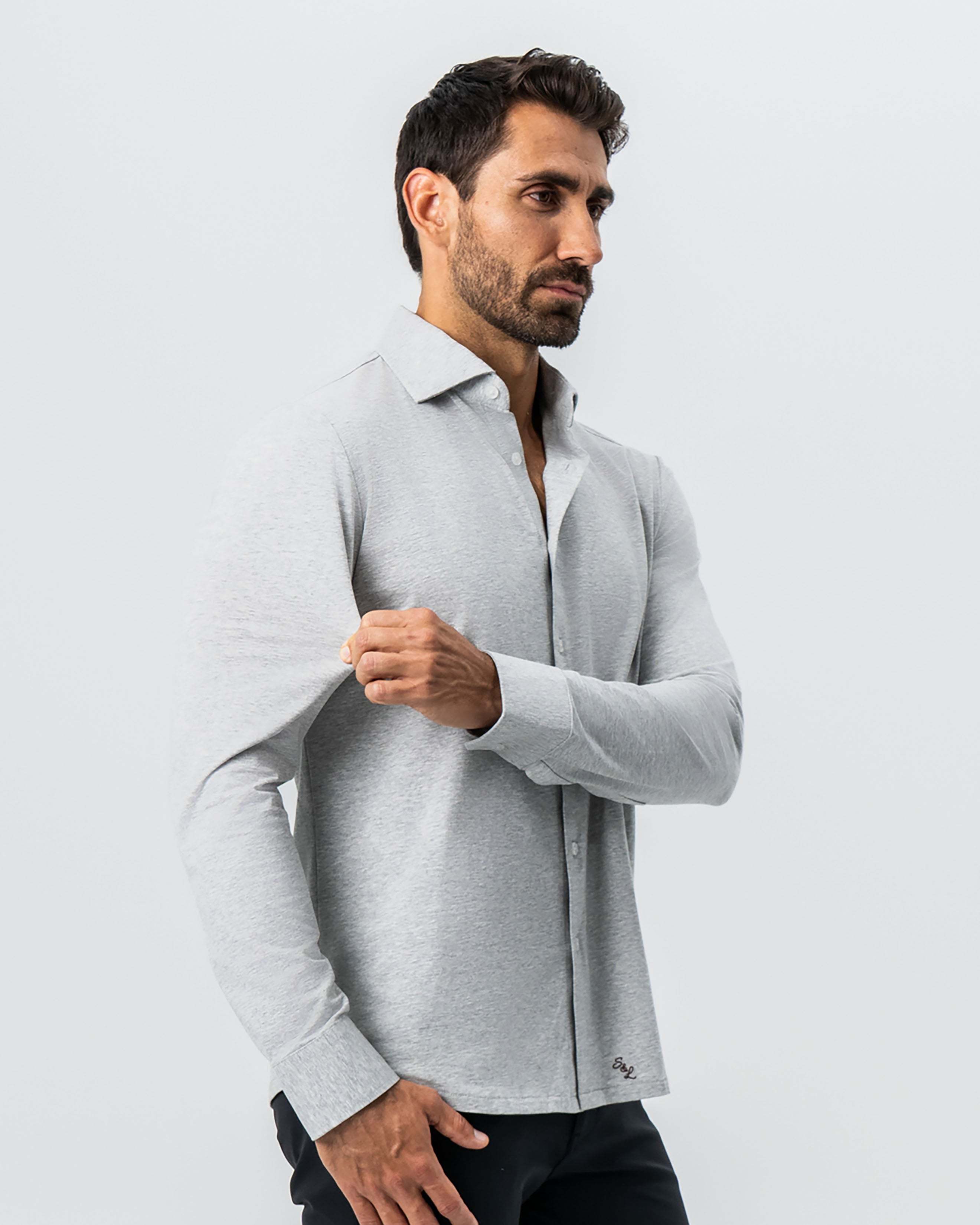 "The Fowler" Grey Button Down