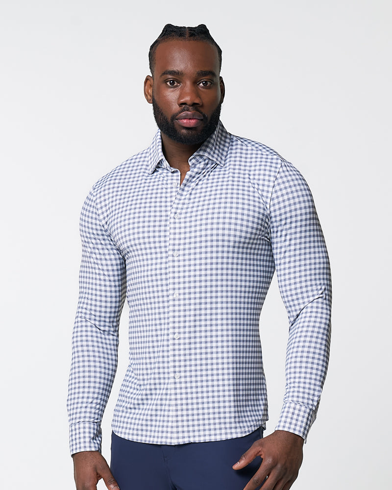 "The Jones" Sport Shirt - White & Grey Check