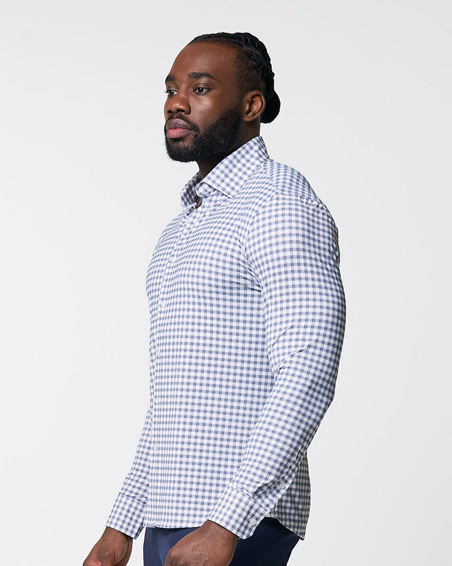 "The Jones" Sport Shirt - White & Grey Check