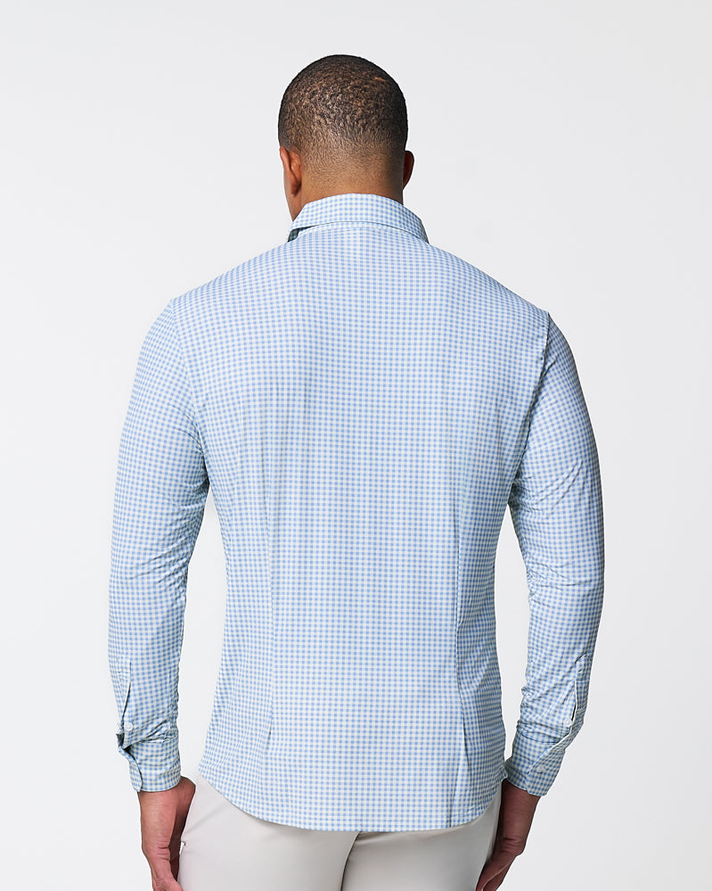 "The Laguna" Sport Shirt - Light Blue Gingham