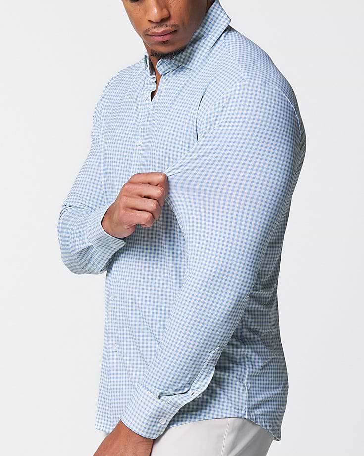 "The Laguna" Sport Shirt - Light Blue Gingham