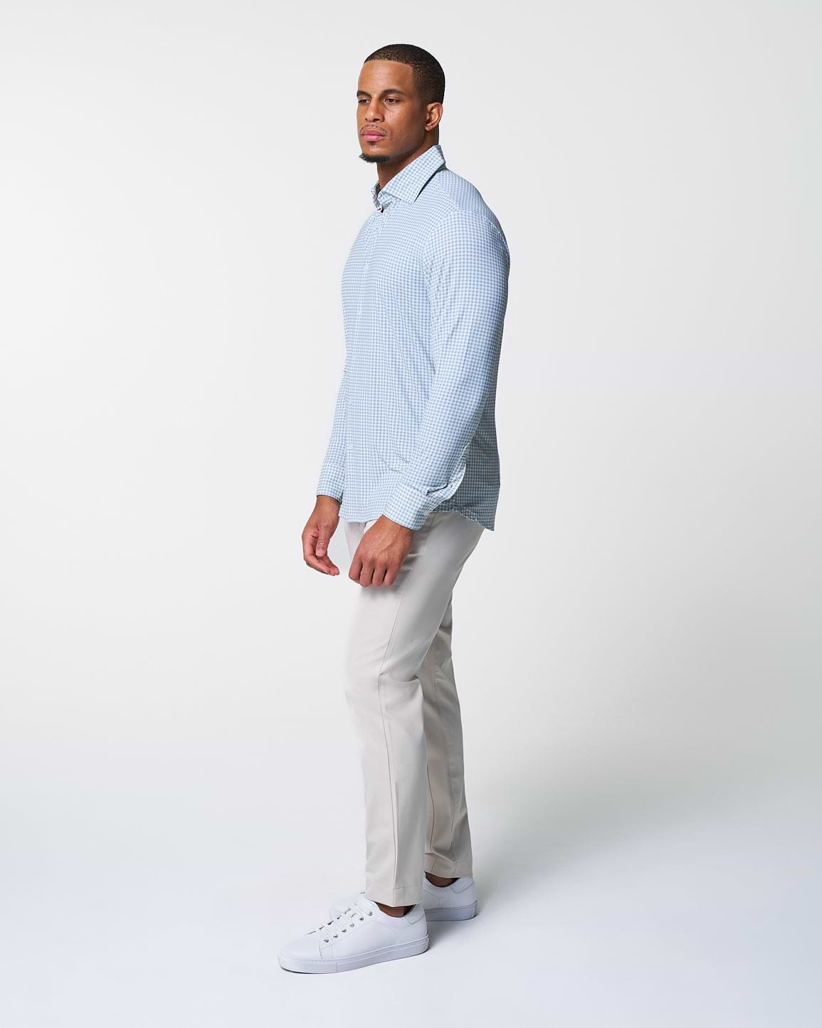 "The Laguna" Sport Shirt - Light Blue Gingham
