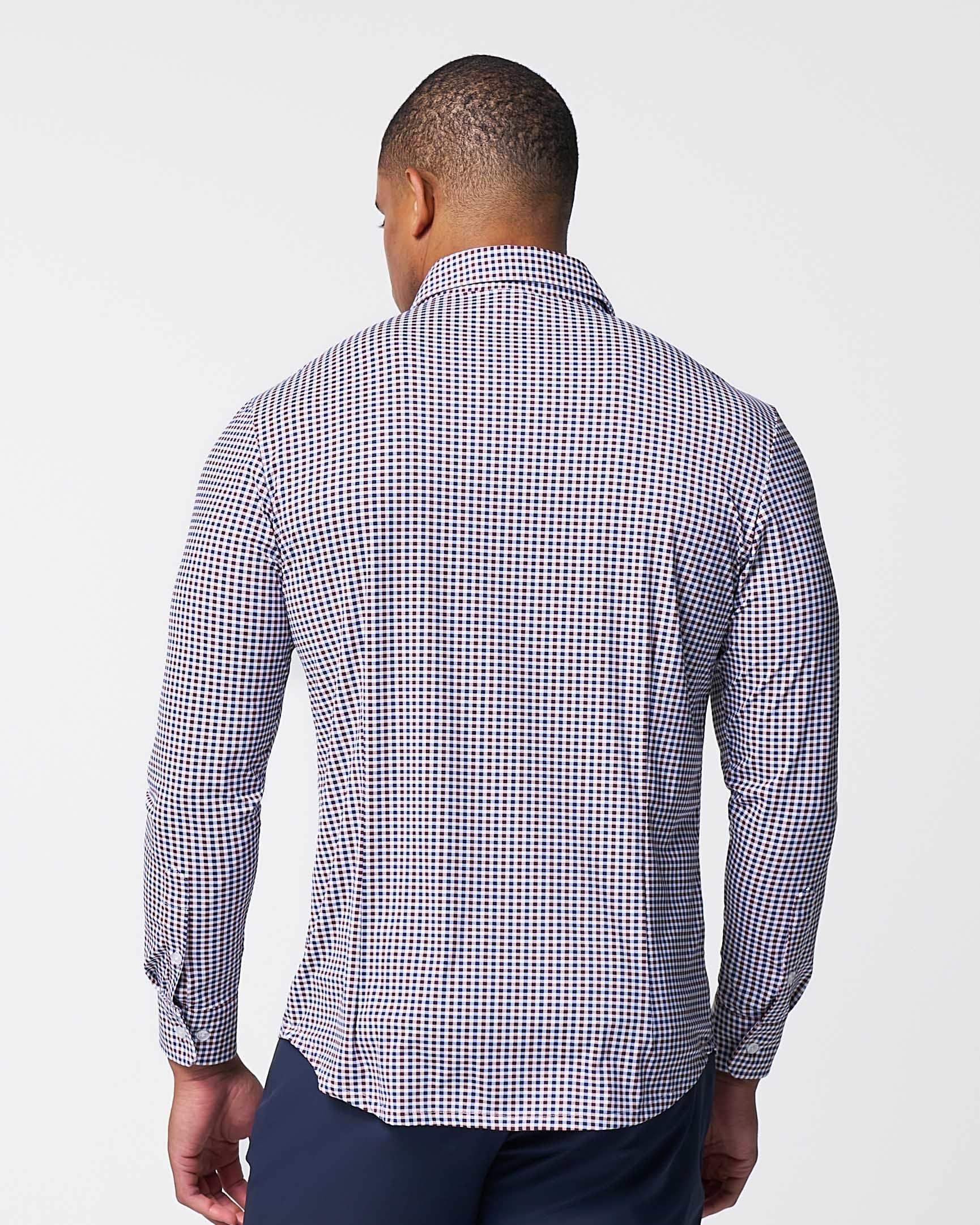 "The Ledger" Sport Shirt - Red, White and Navy Plaid
