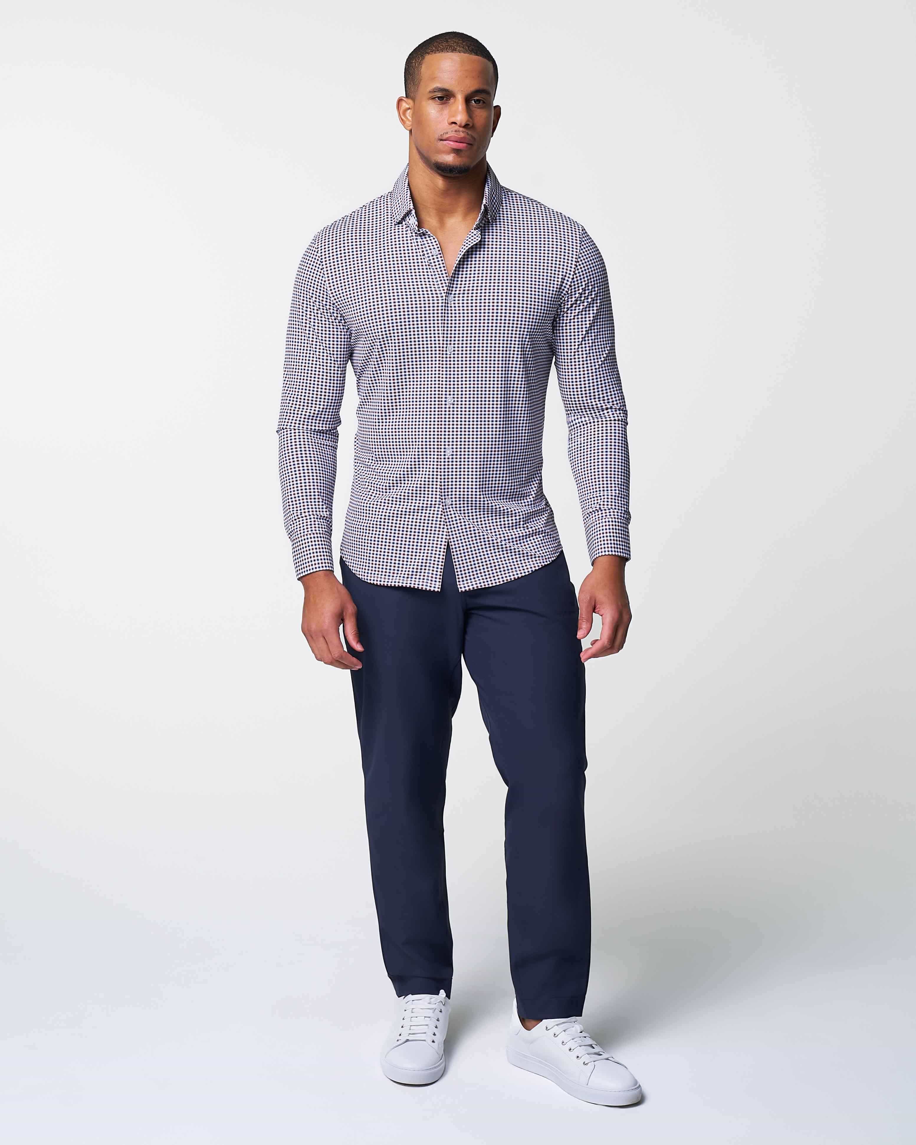 "The Ledger" Sport Shirt - Red, White and Navy Plaid