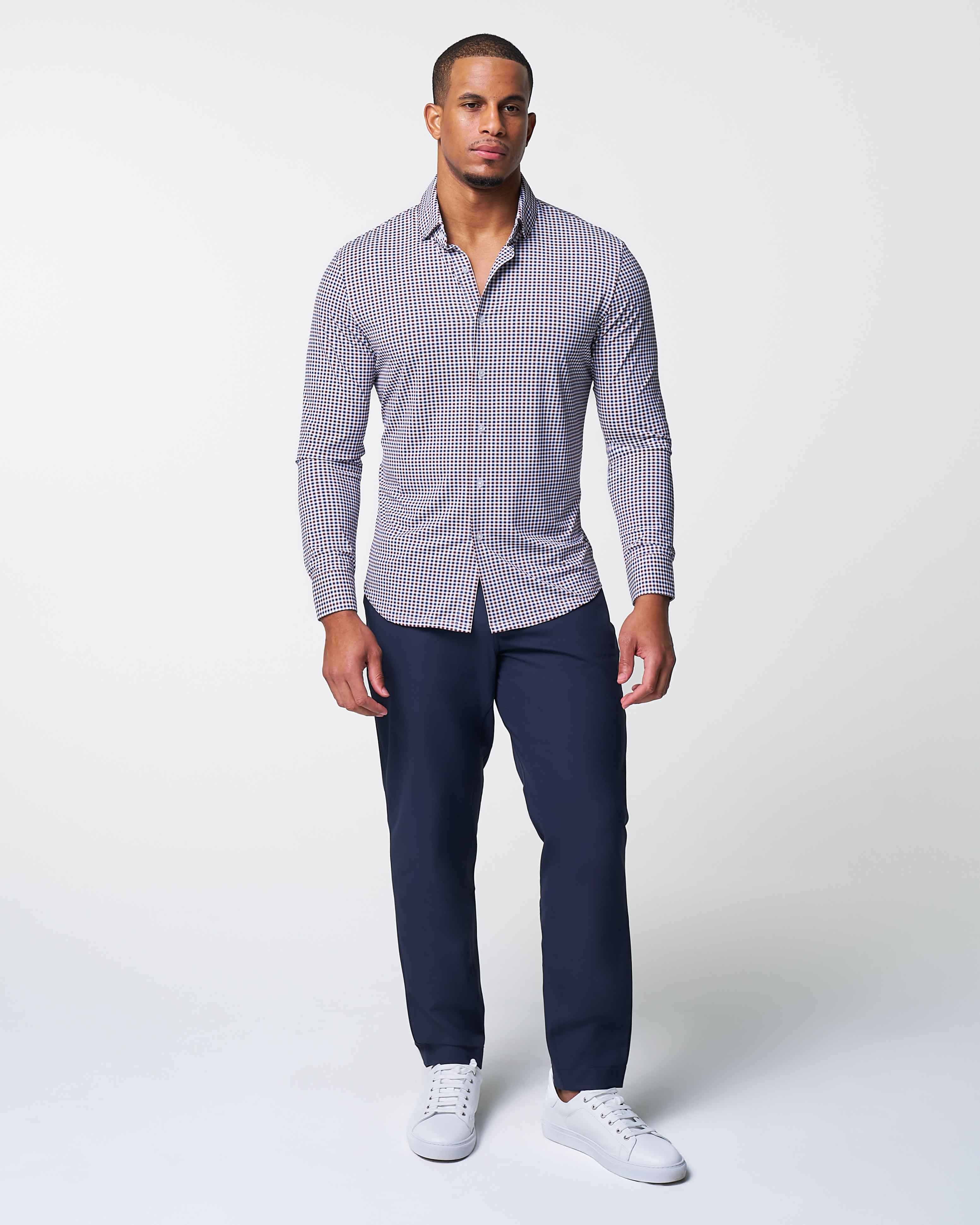 "The Ledger" Sport Shirt -  Red, White and Navy Plaid