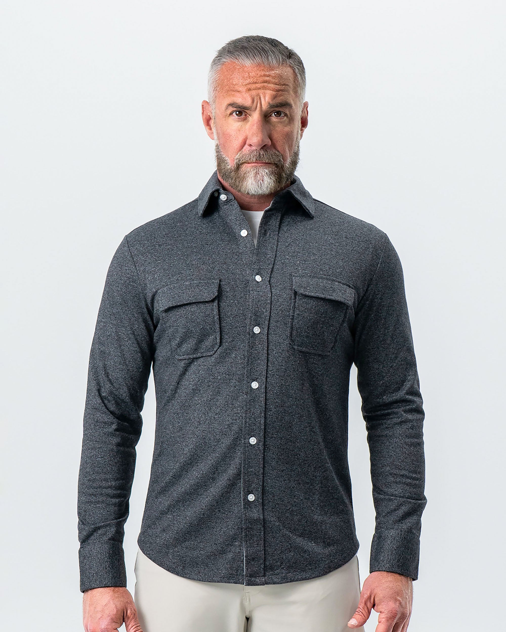 Patch Pocket Button Down - Charcoal
