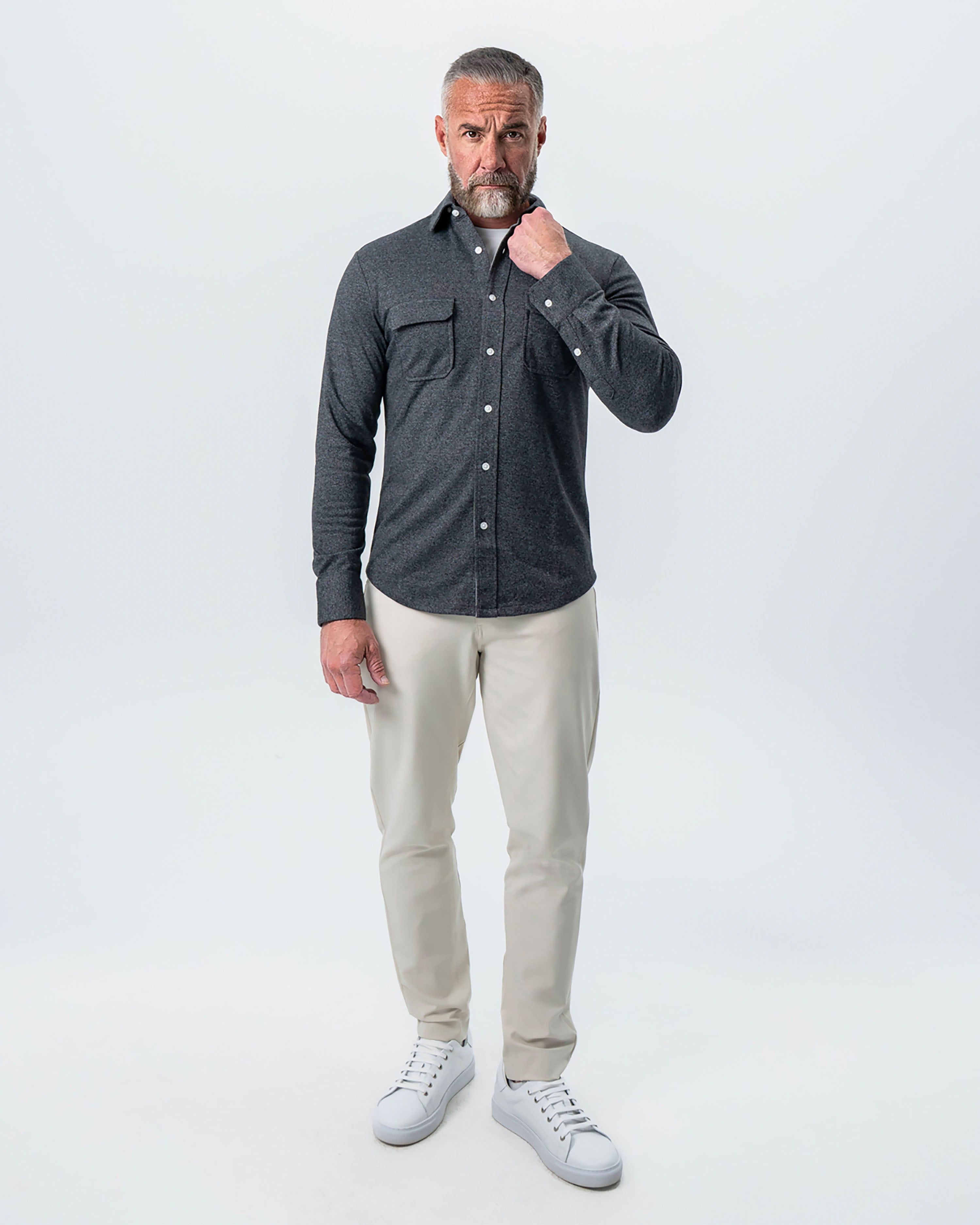 Patch Pocket Button Down - Charcoal