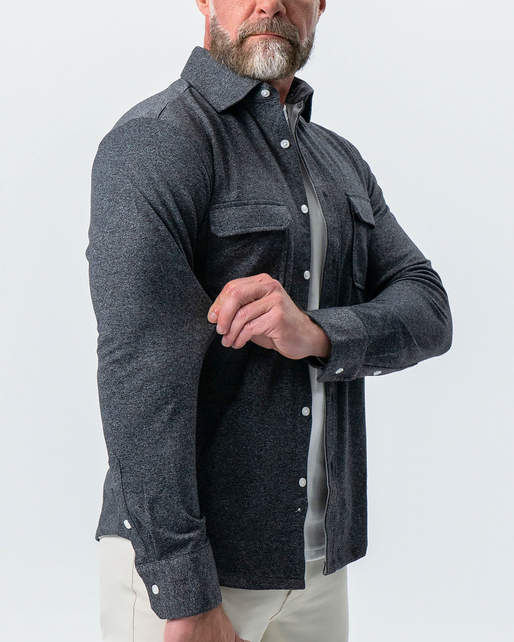 Patch Pocket Button Down - Charcoal