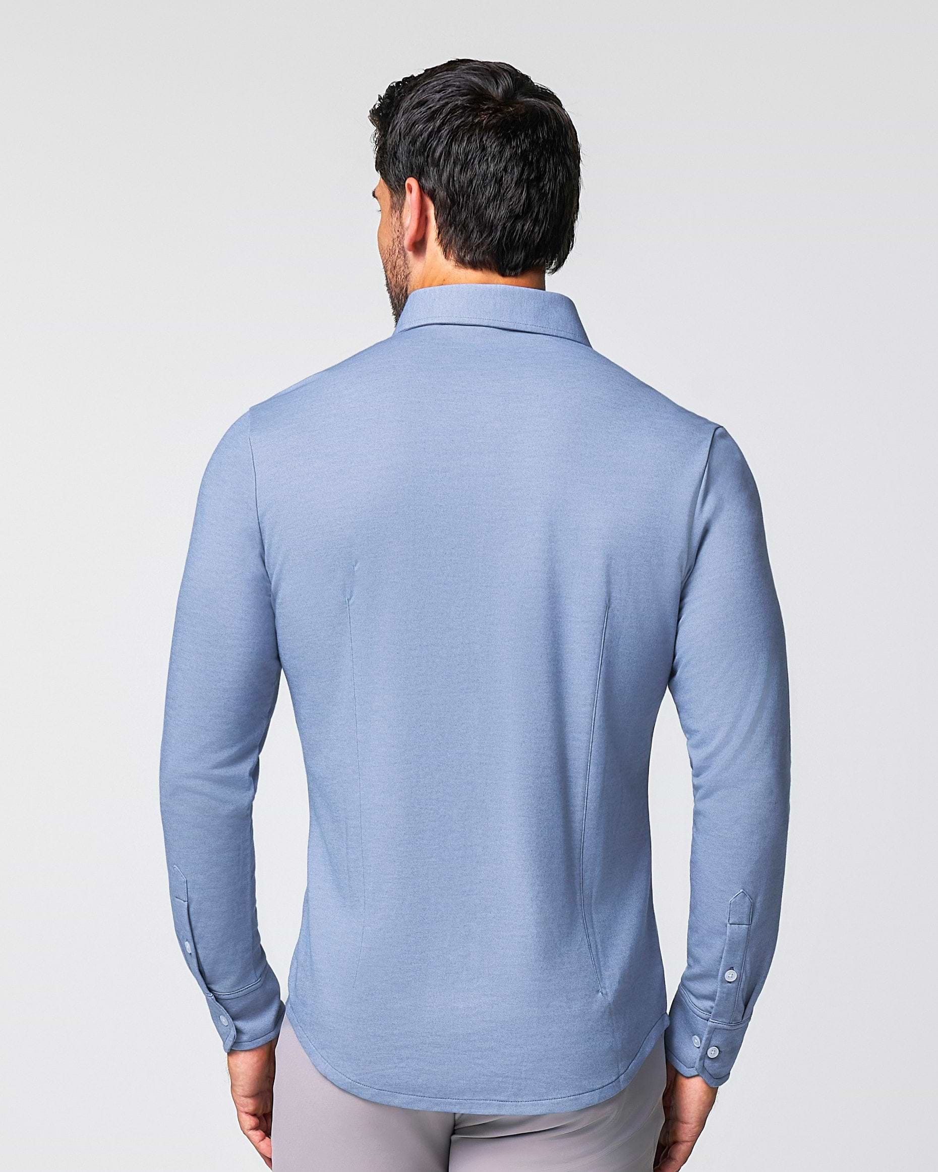 "The Dylan" Sky Blue Pique Button Down