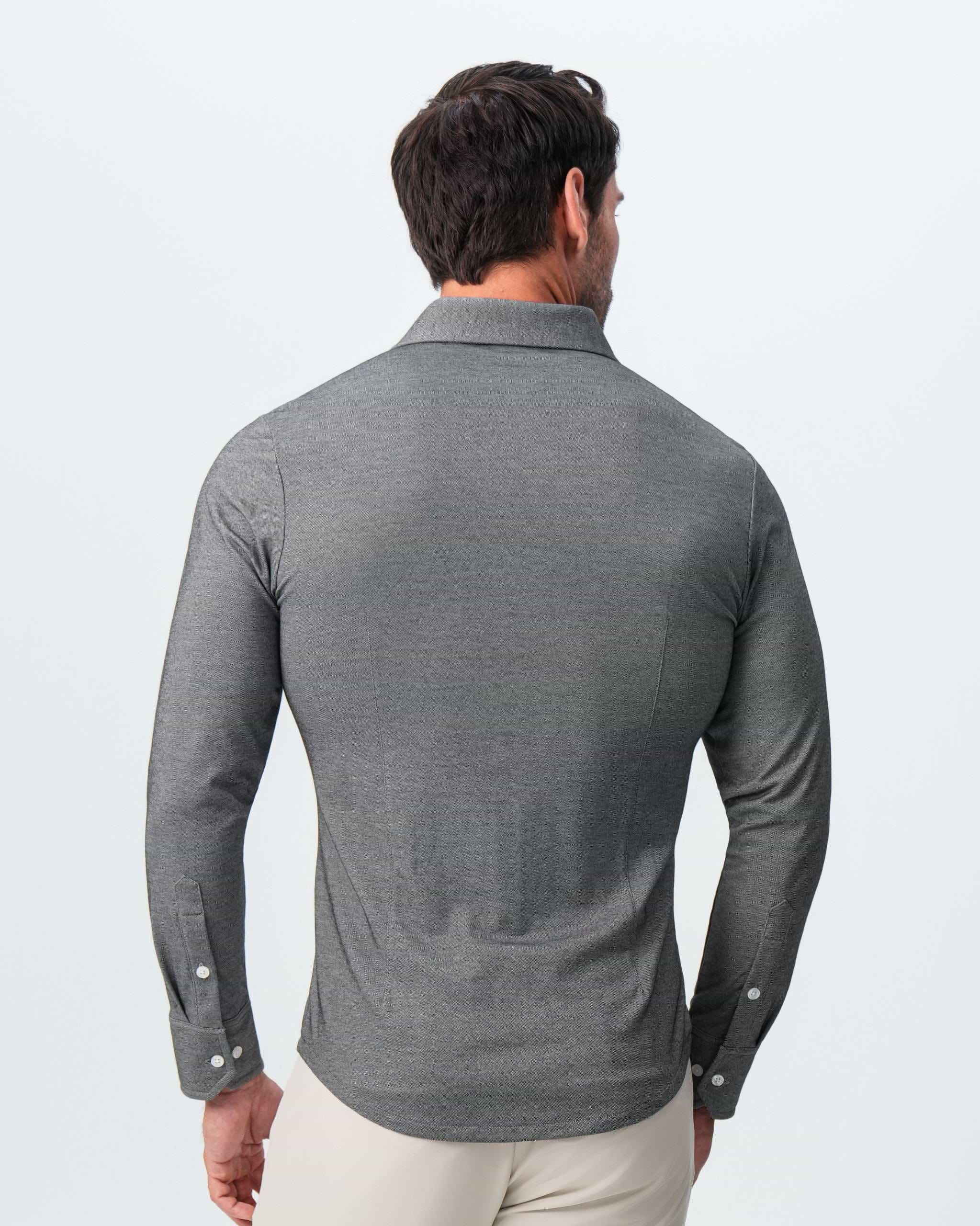 "The Oakley" Charcoal Pique Button Down