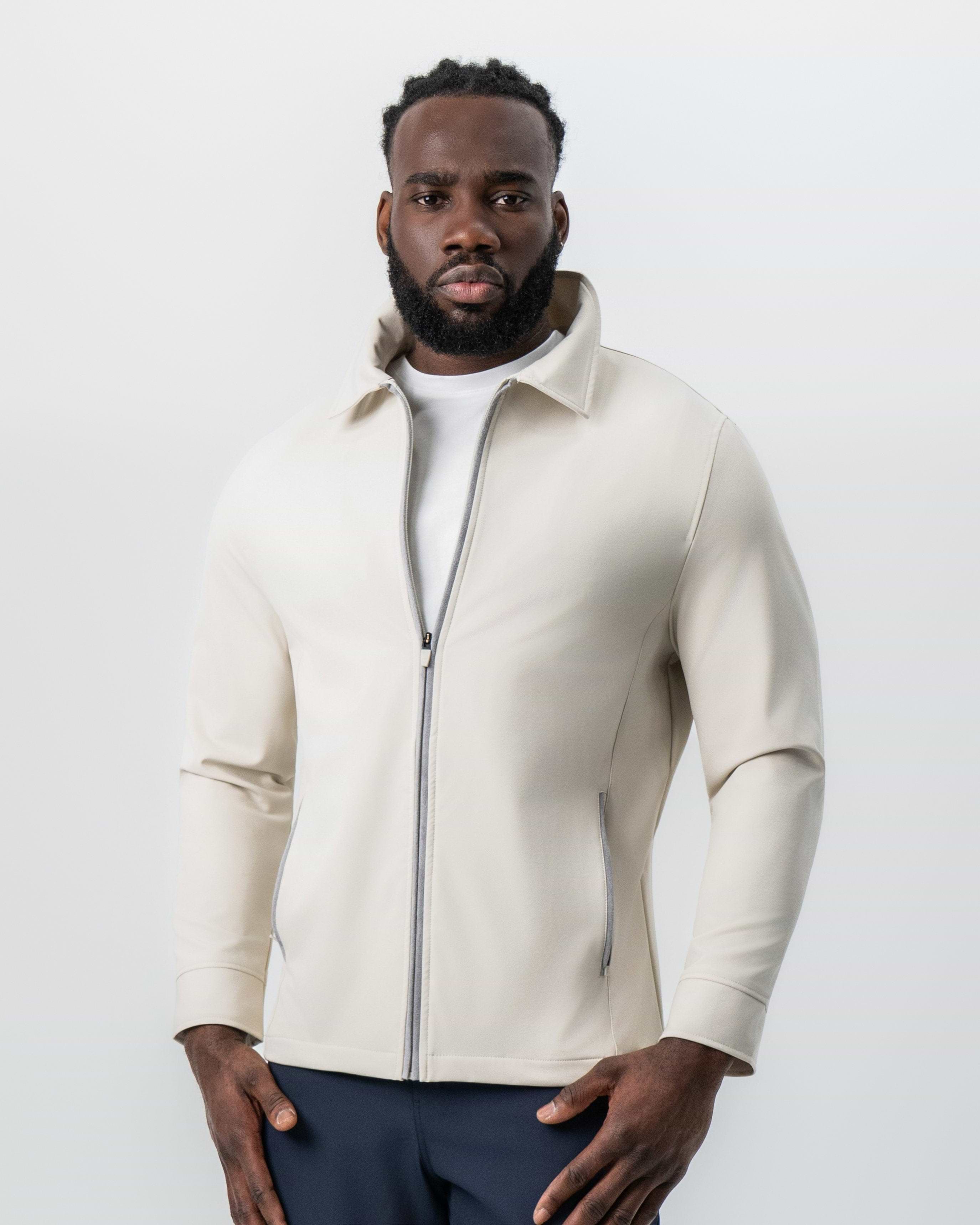 Collared Zip Jacket - Light Khaki