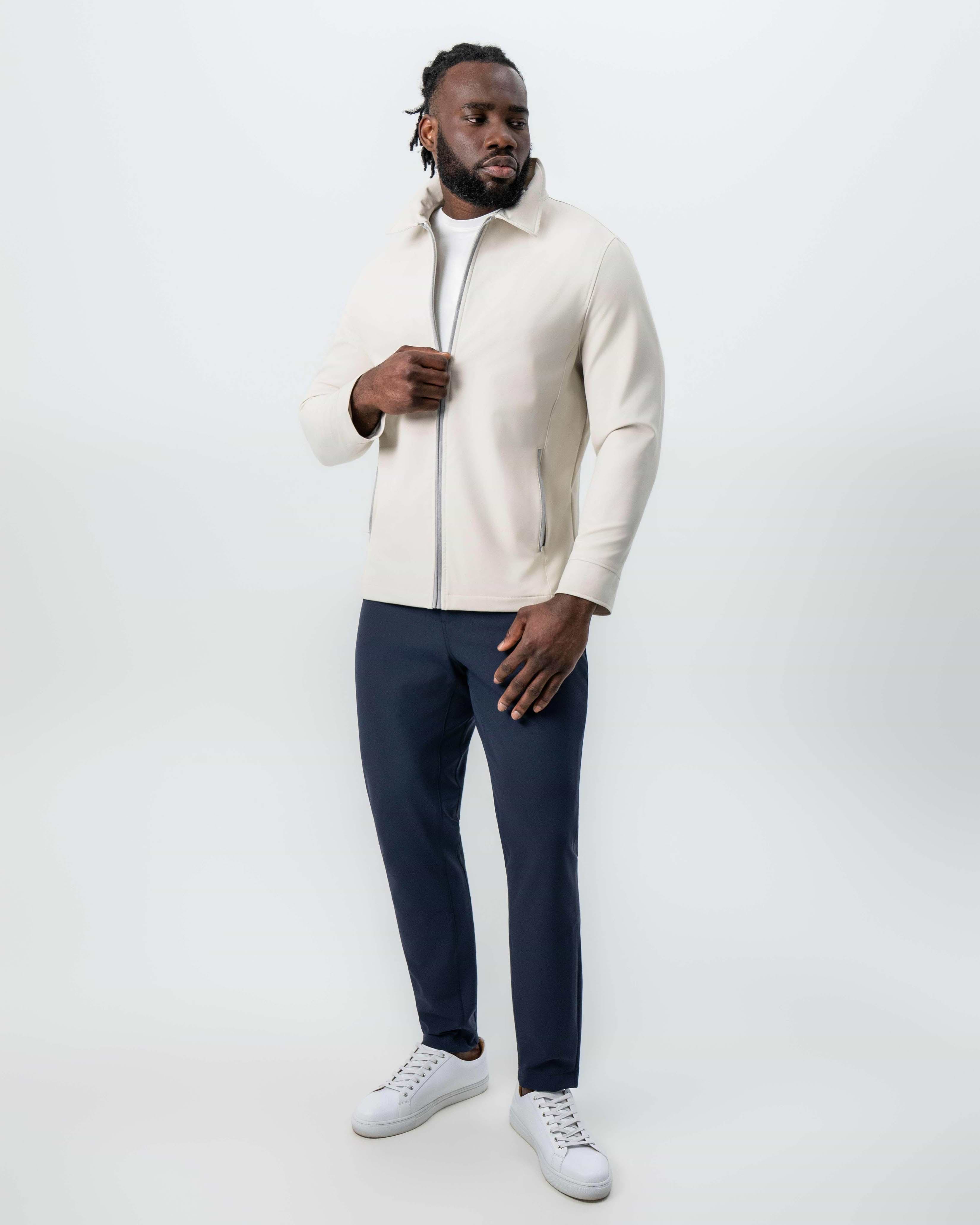 Collared Zip Jacket - Light Khaki