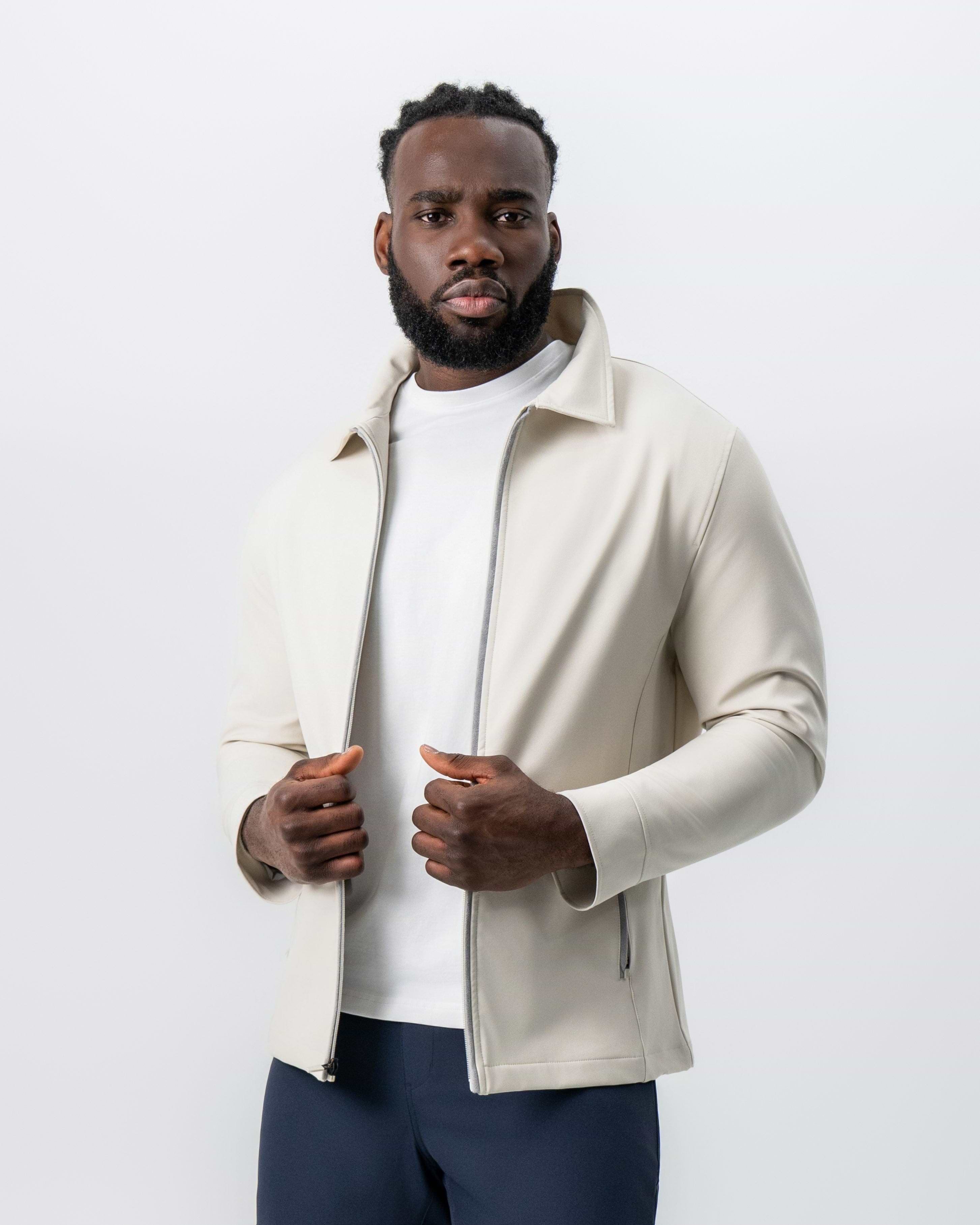 Collared Zip Jacket - Light Khaki