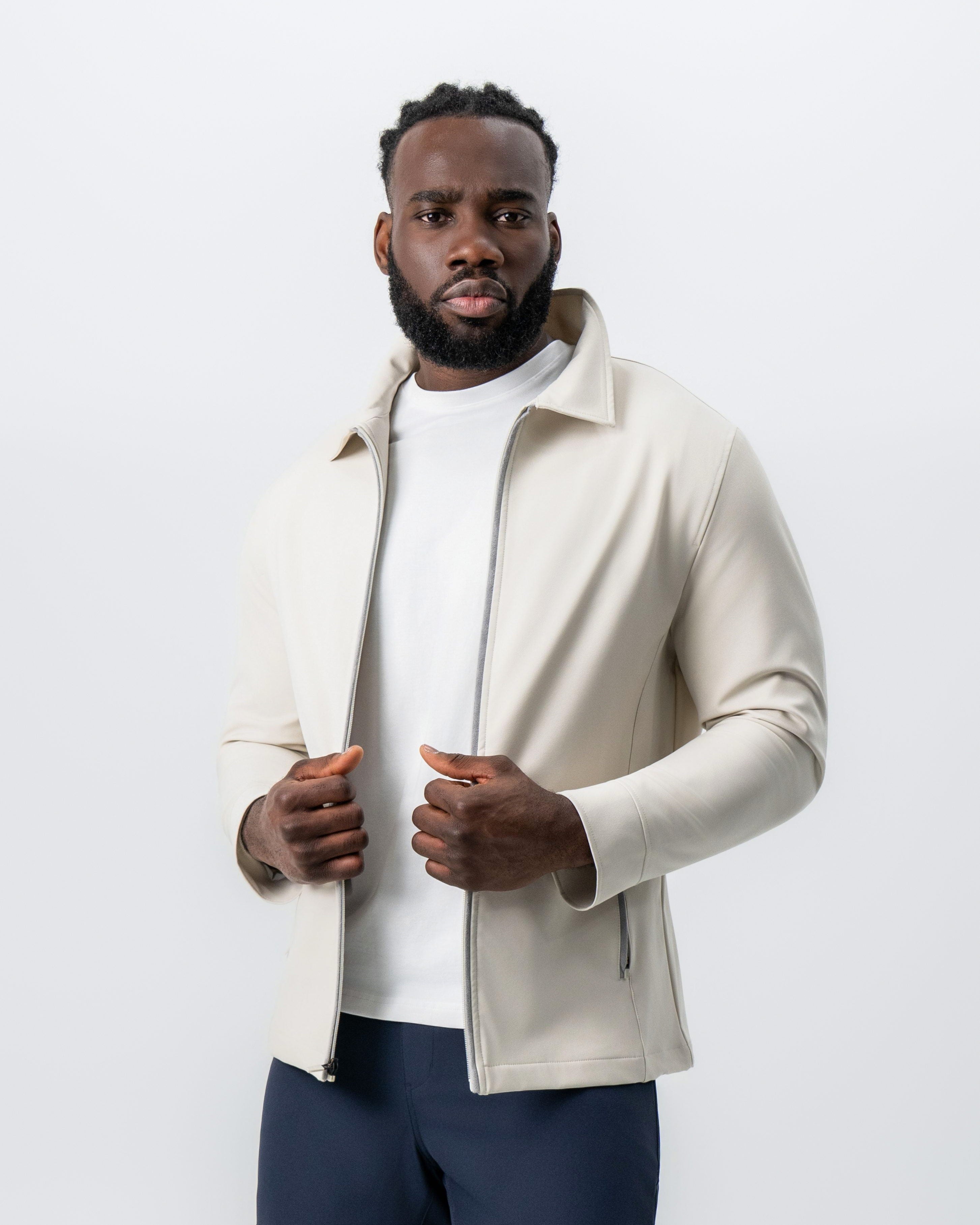 Collared Zip Jacket - Light Khaki