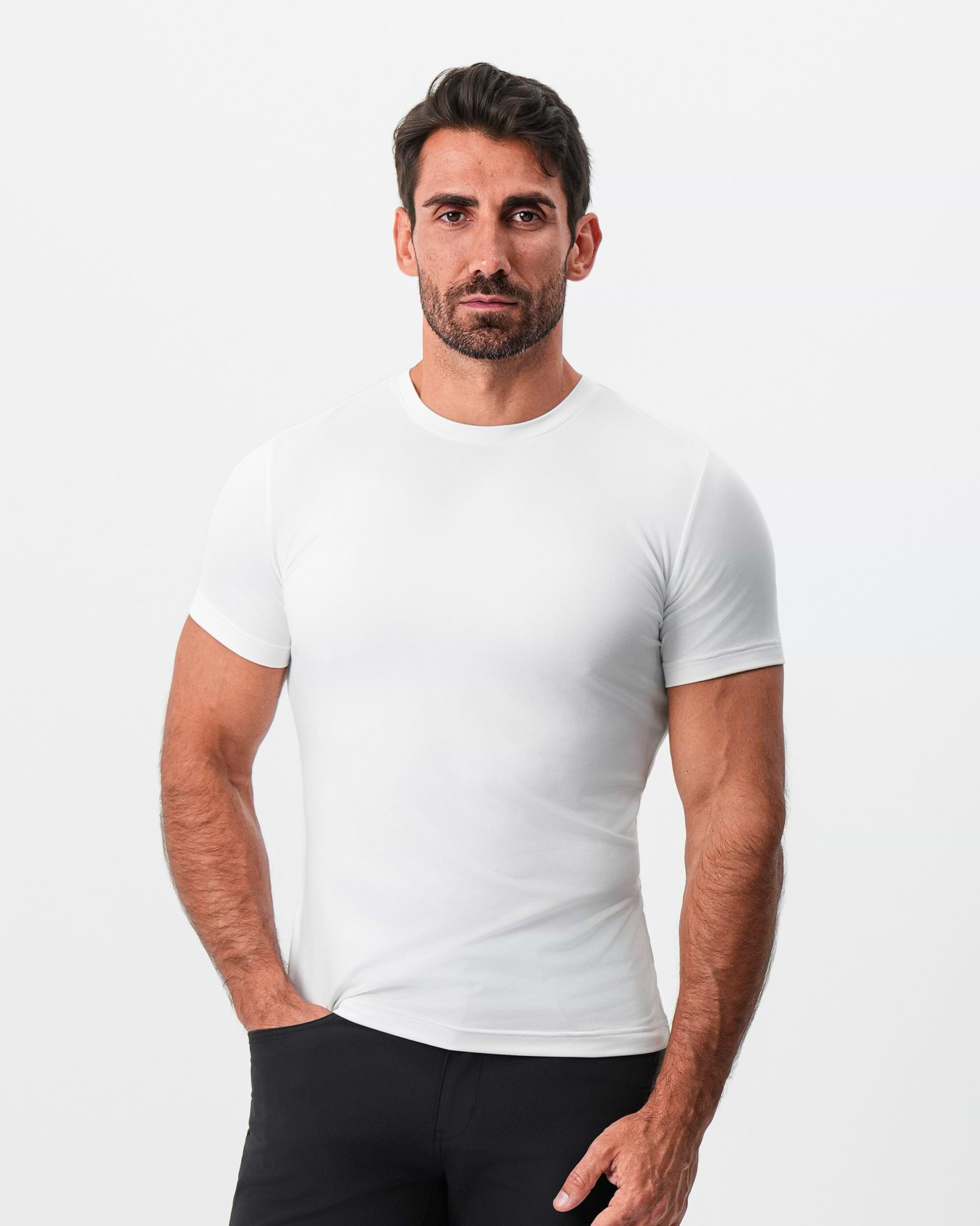 Brushed Mid-Weight Short Sleeve Crewneck - White
