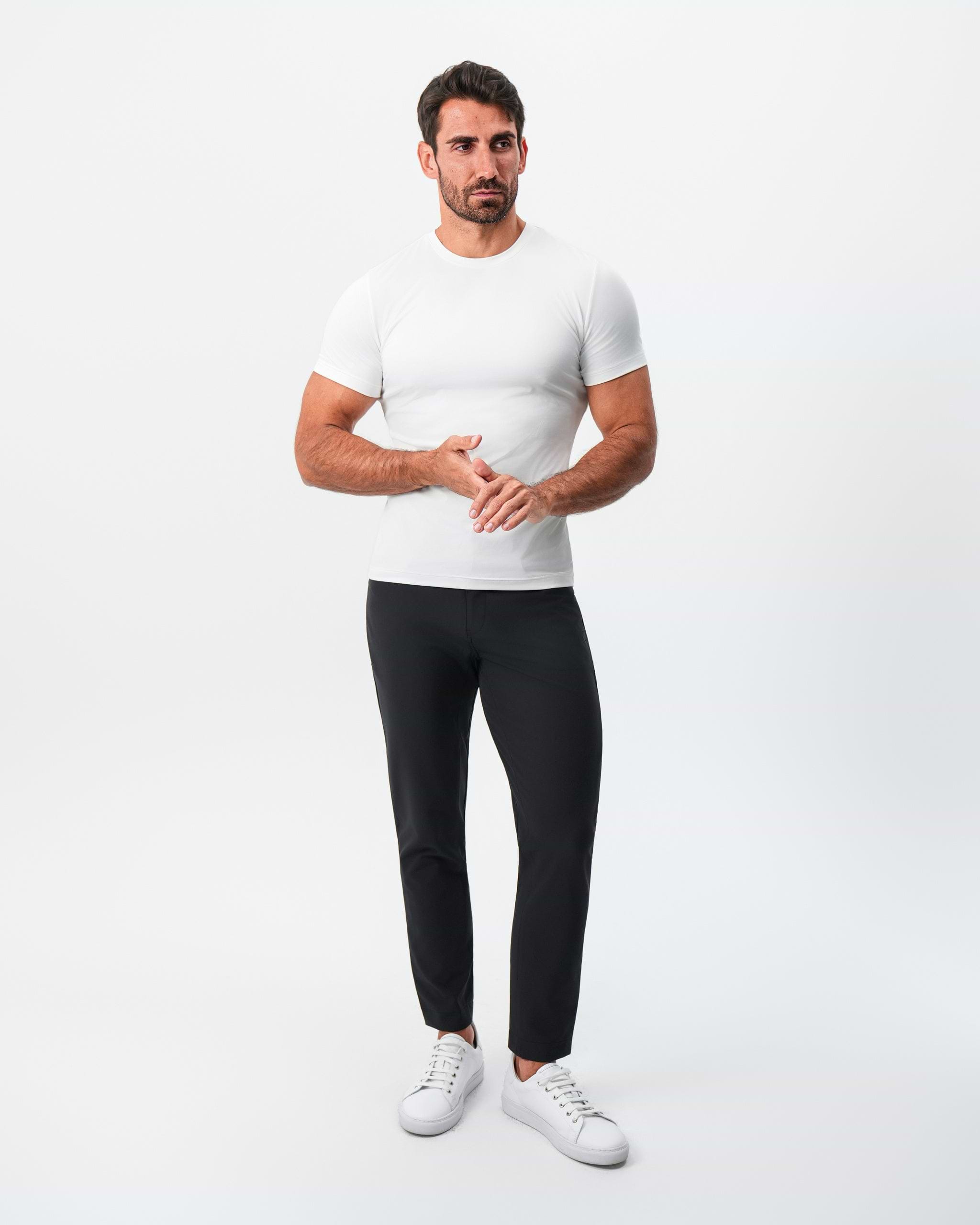 Brushed Mid-Weight Short Sleeve Crewneck - White