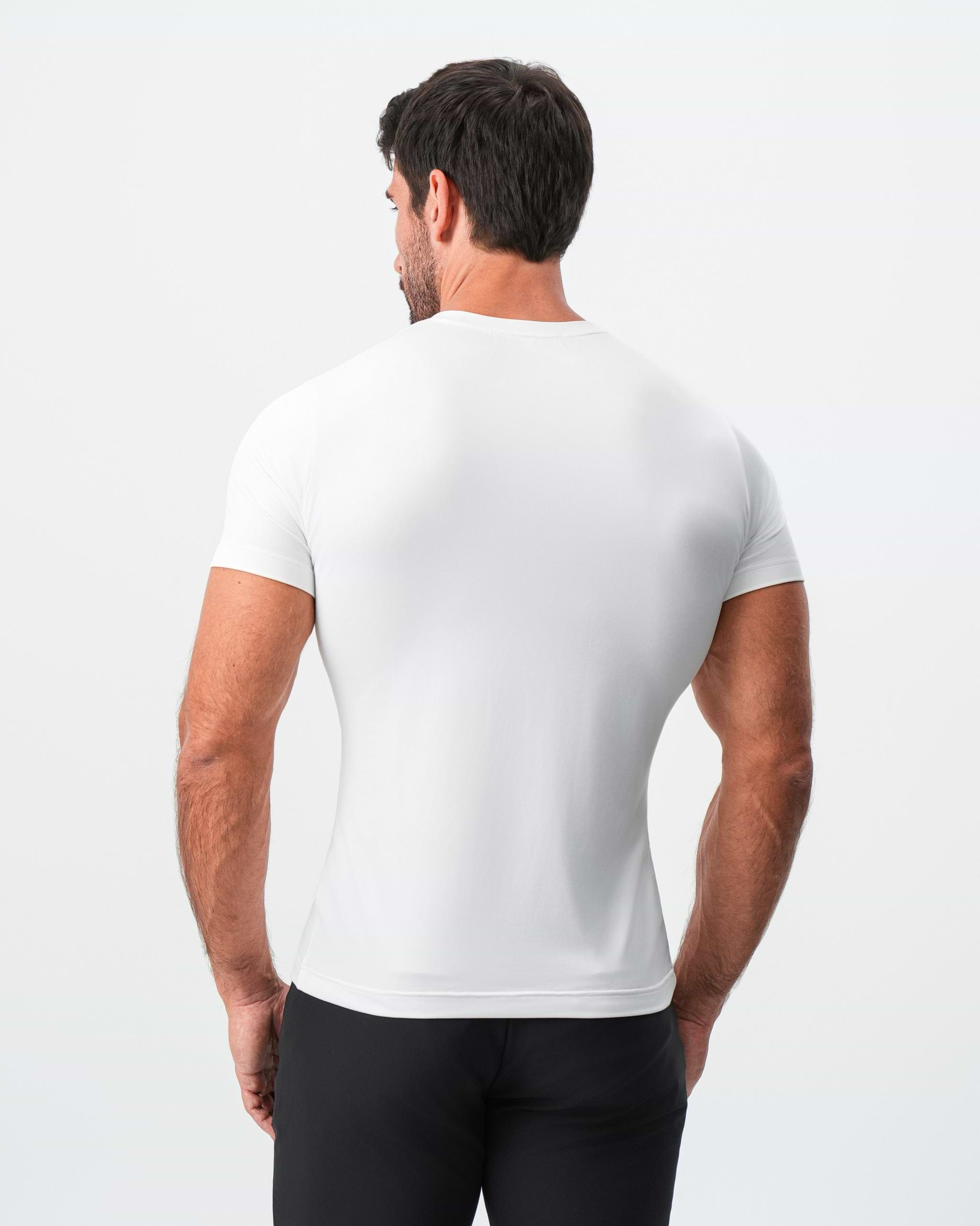 Brushed Mid-Weight Short Sleeve Crewneck - White