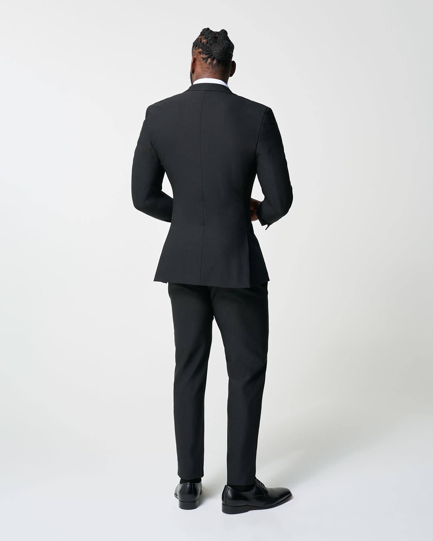 Athletic Fit Stretch Suit Pants - Heathered Black